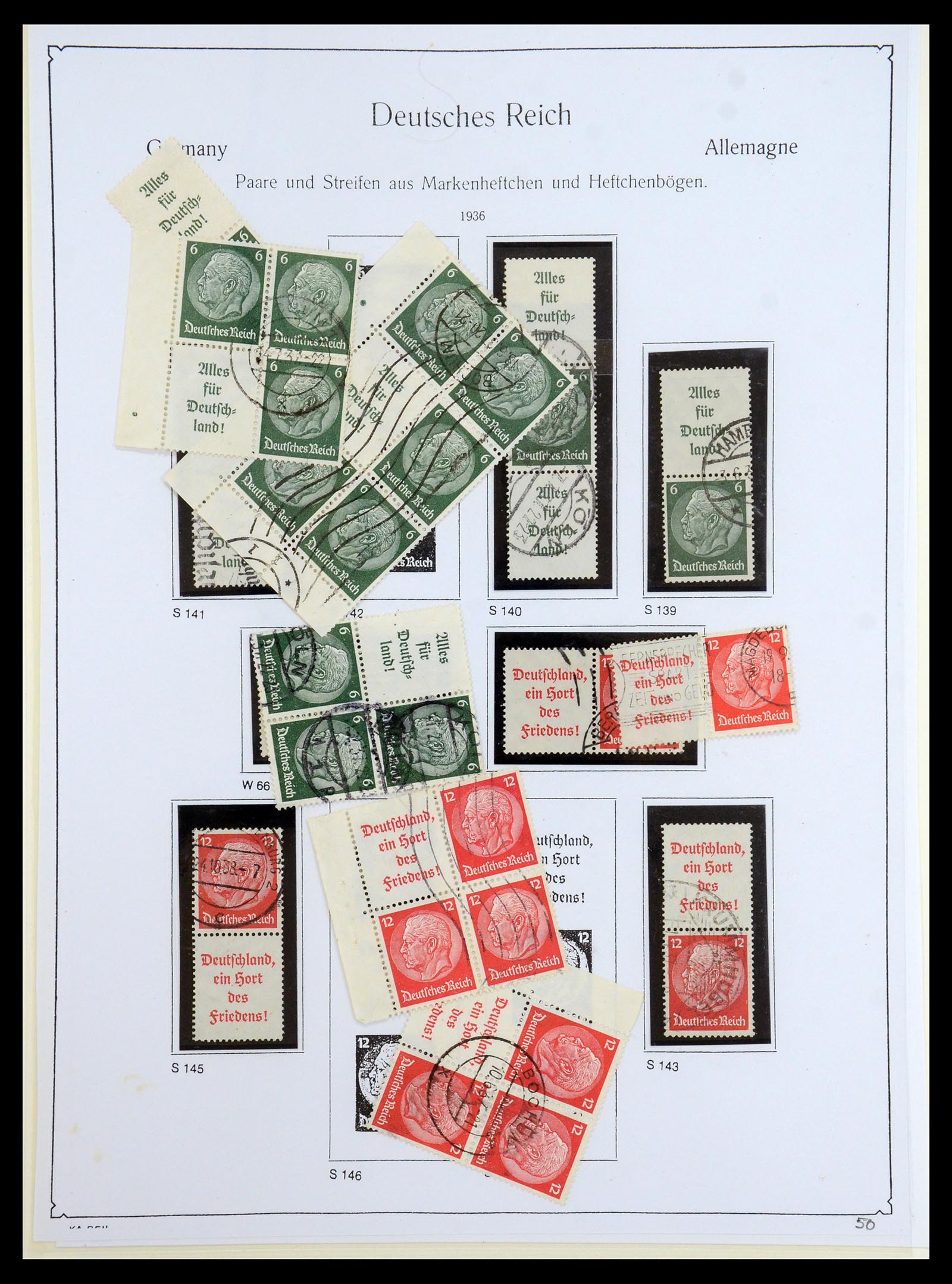 35408 043 - Postzegelverzameling 35408 Duitse Rijk combinaties 1933-1945.