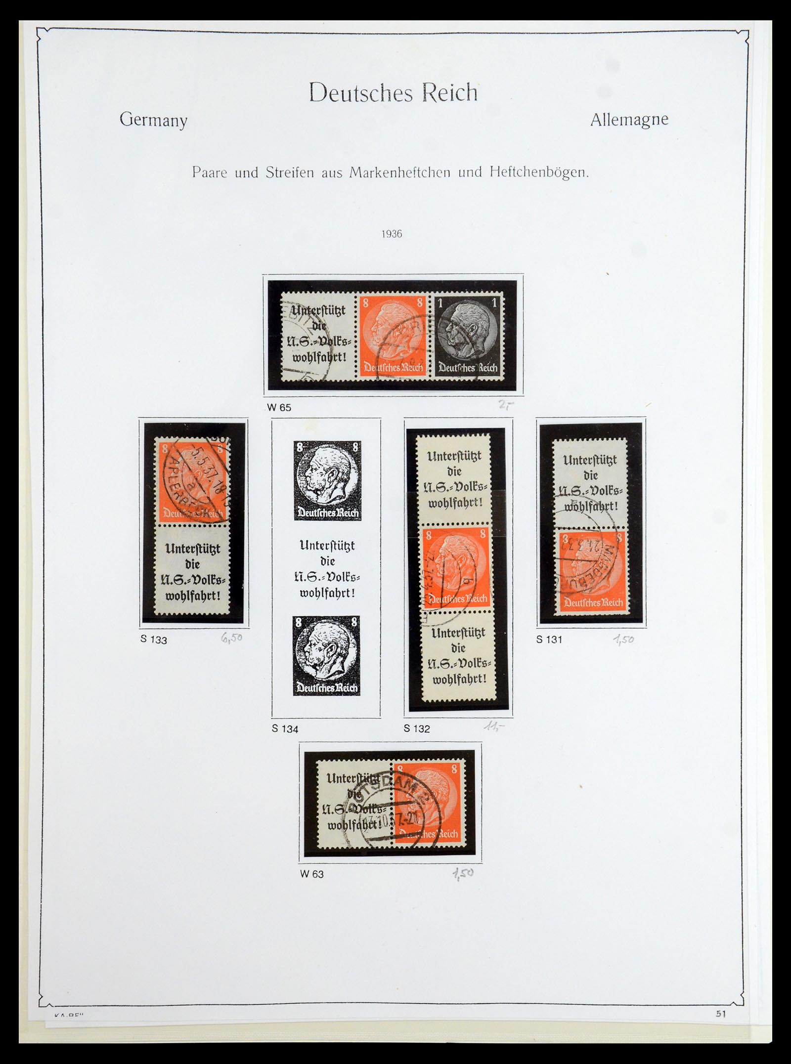 35408 046 - Postzegelverzameling 35408 Duitse Rijk combinaties 1933-1945.