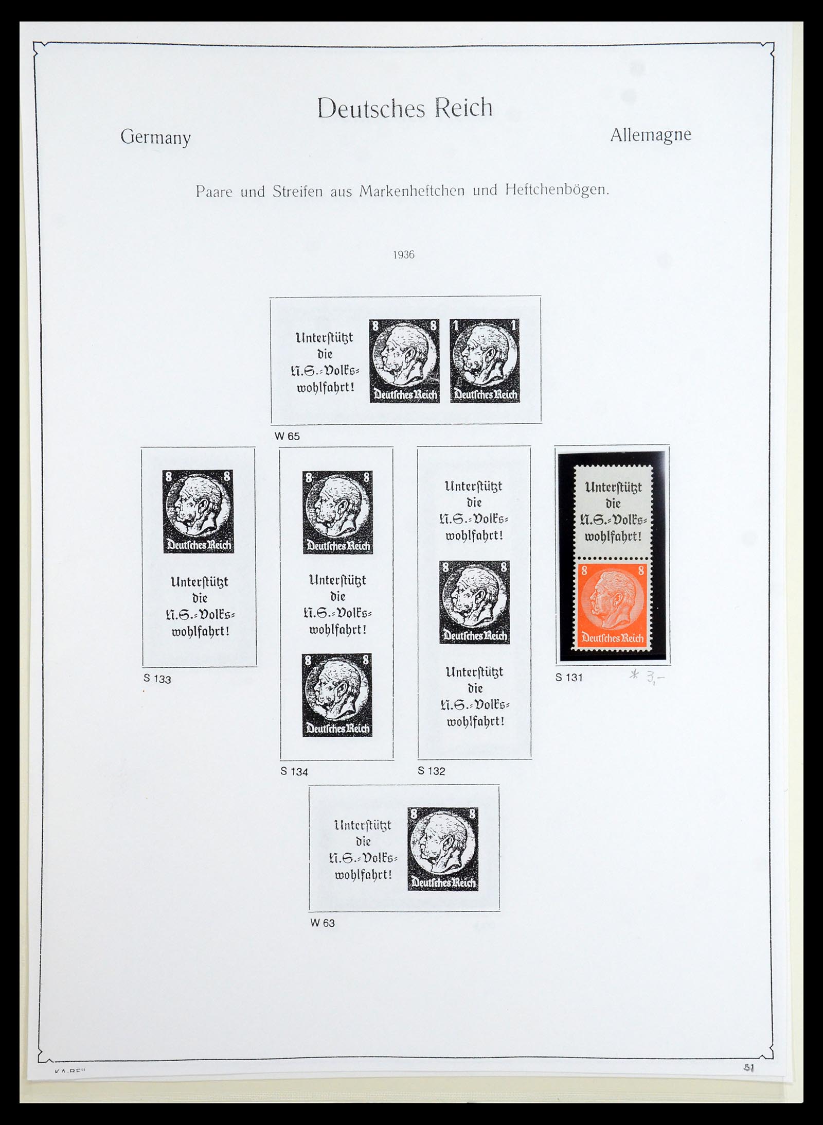 35408 047 - Stamp Collection 35408 German Reich combinations 1933-1945.