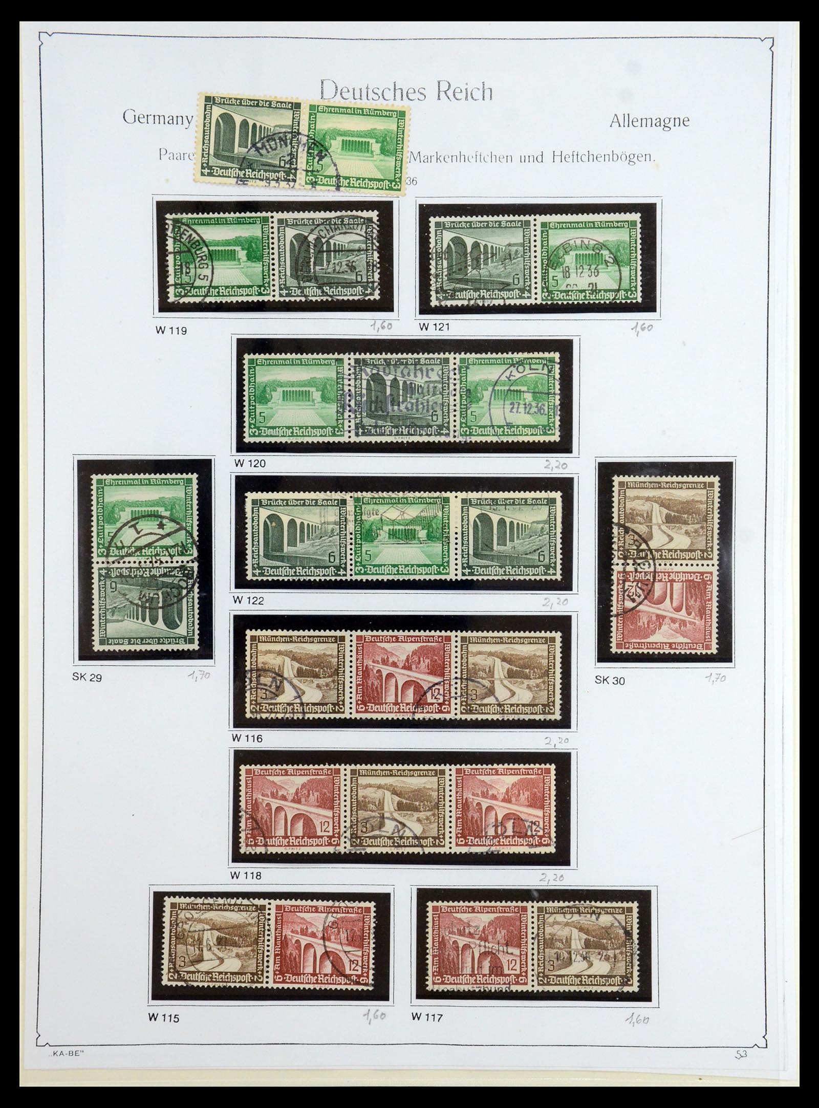 35408 050 - Stamp Collection 35408 German Reich combinations 1933-1945.