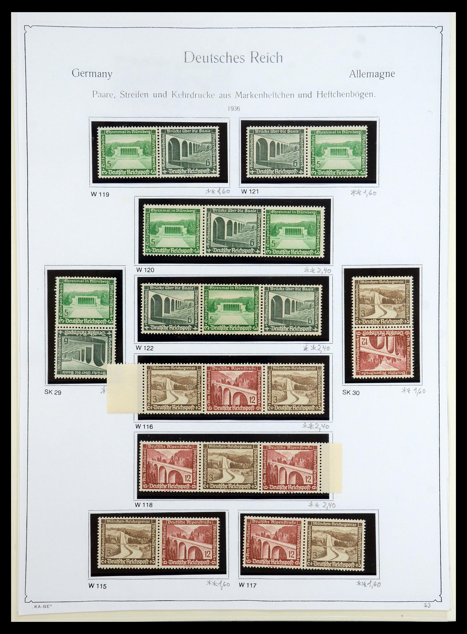 35408 051 - Stamp Collection 35408 German Reich combinations 1933-1945.