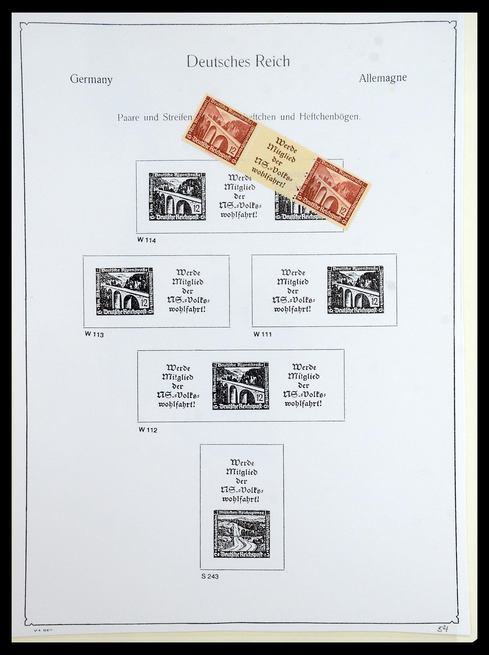 35408 052 - Postzegelverzameling 35408 Duitse Rijk combinaties 1933-1945.