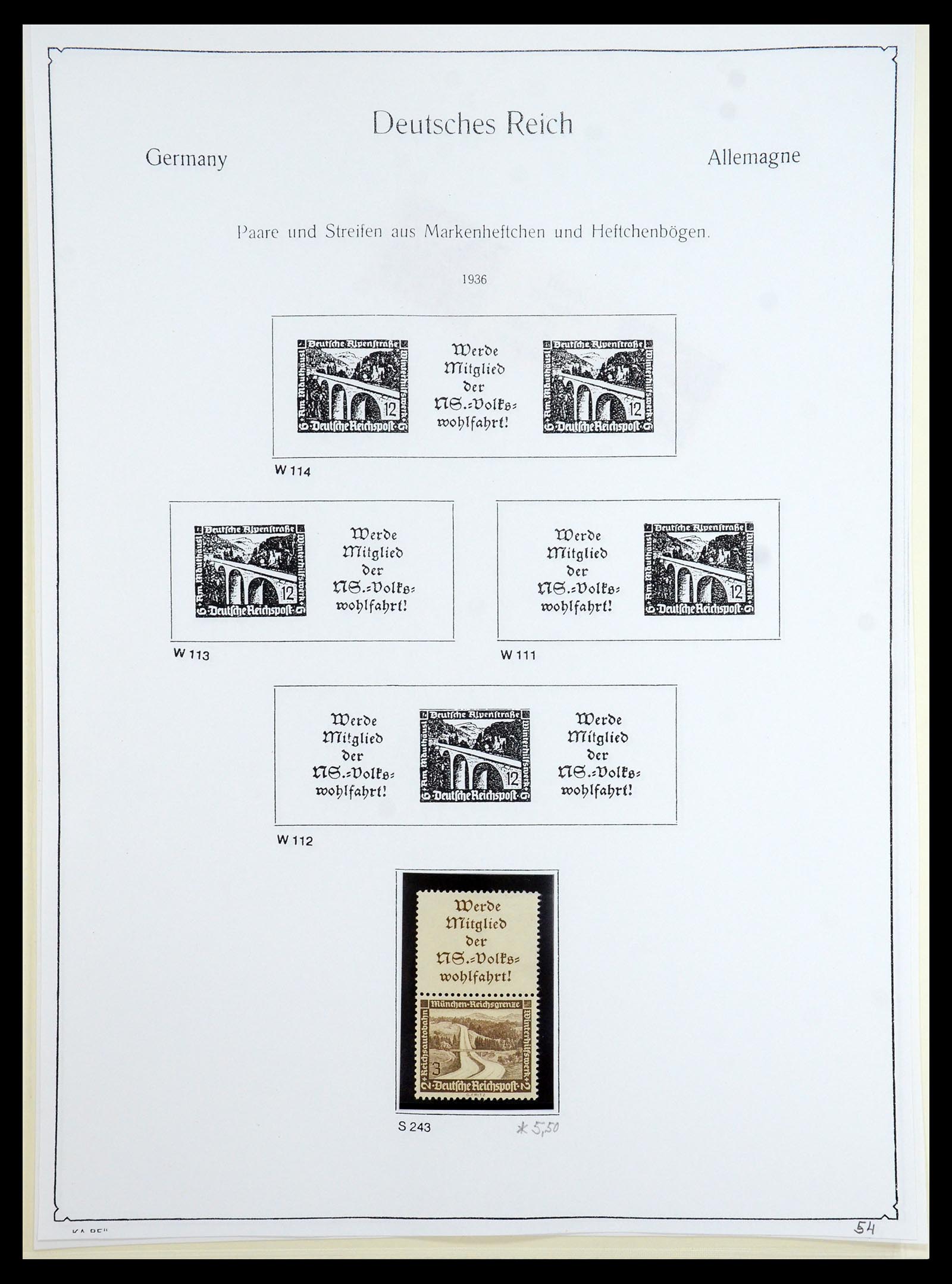 35408 053 - Stamp Collection 35408 German Reich combinations 1933-1945.