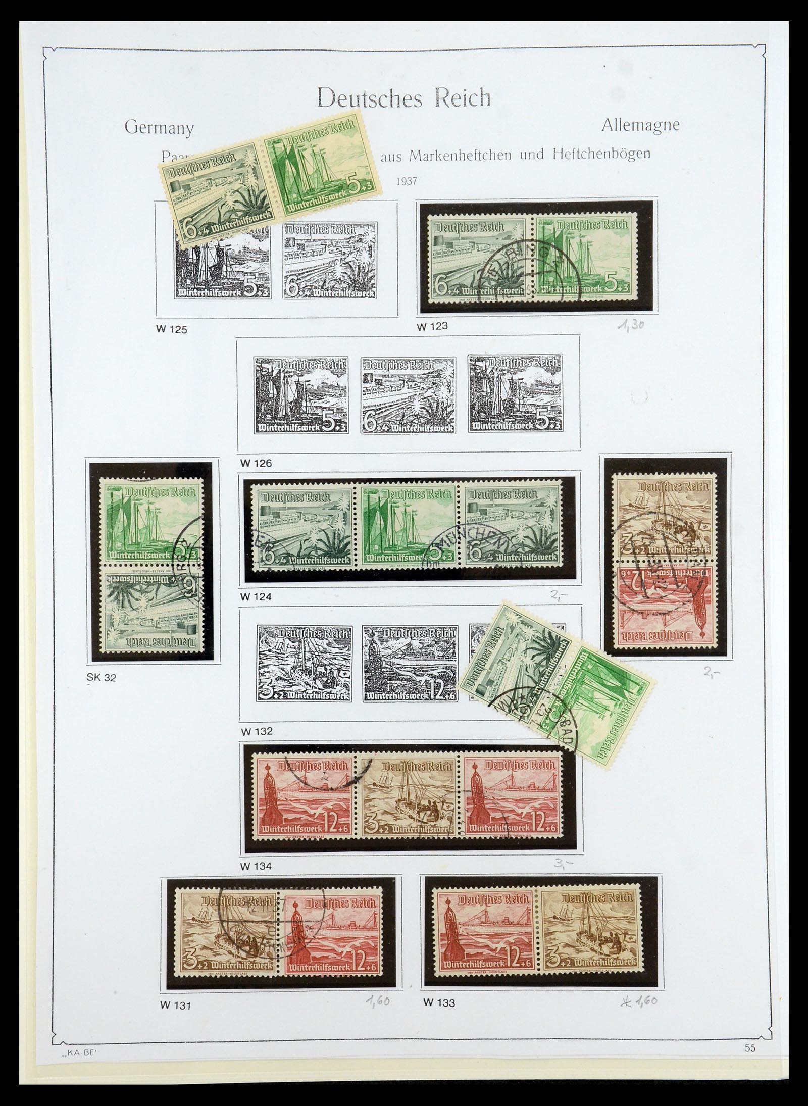 35408 054 - Postzegelverzameling 35408 Duitse Rijk combinaties 1933-1945.