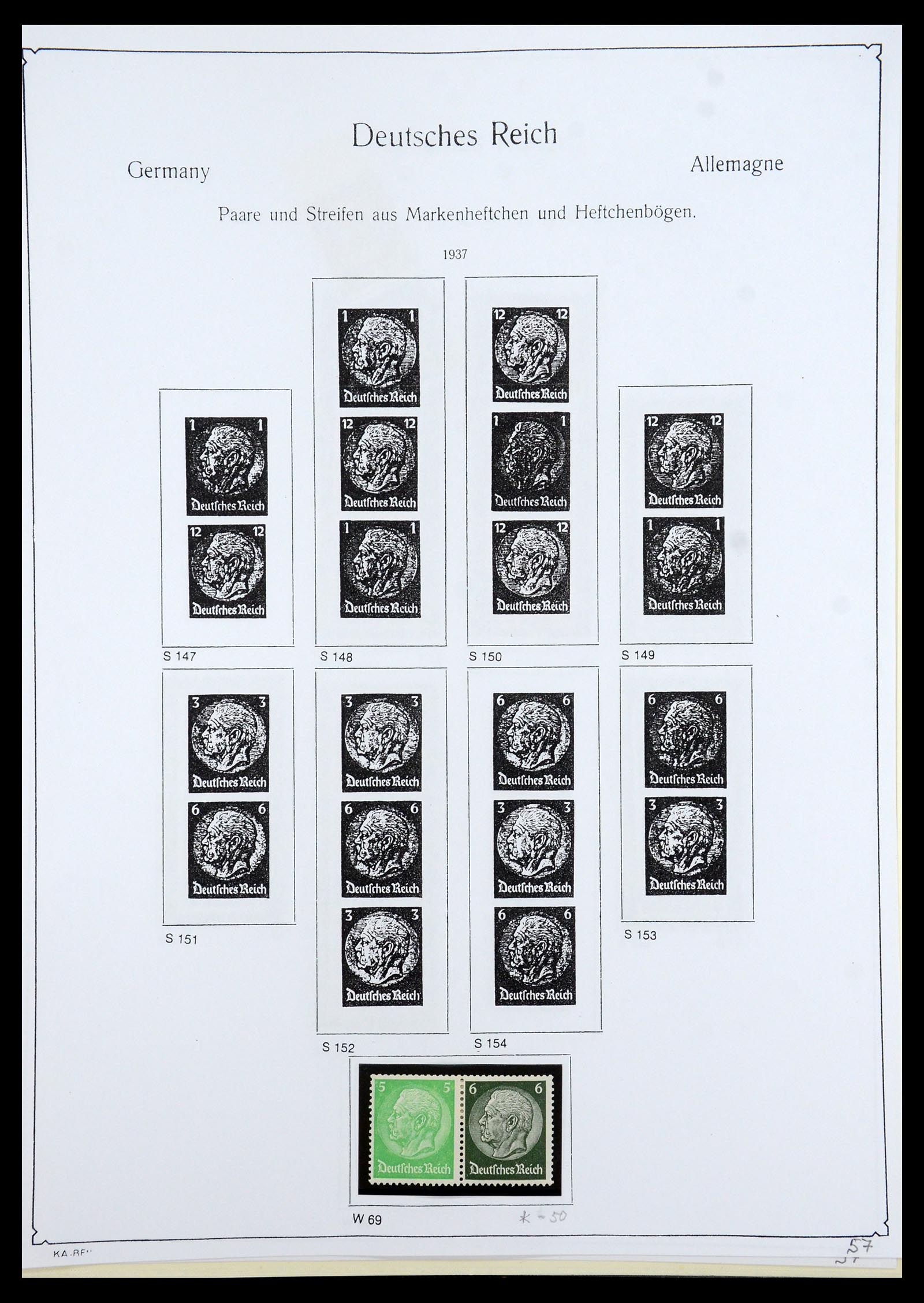 35408 058 - Stamp Collection 35408 German Reich combinations 1933-1945.