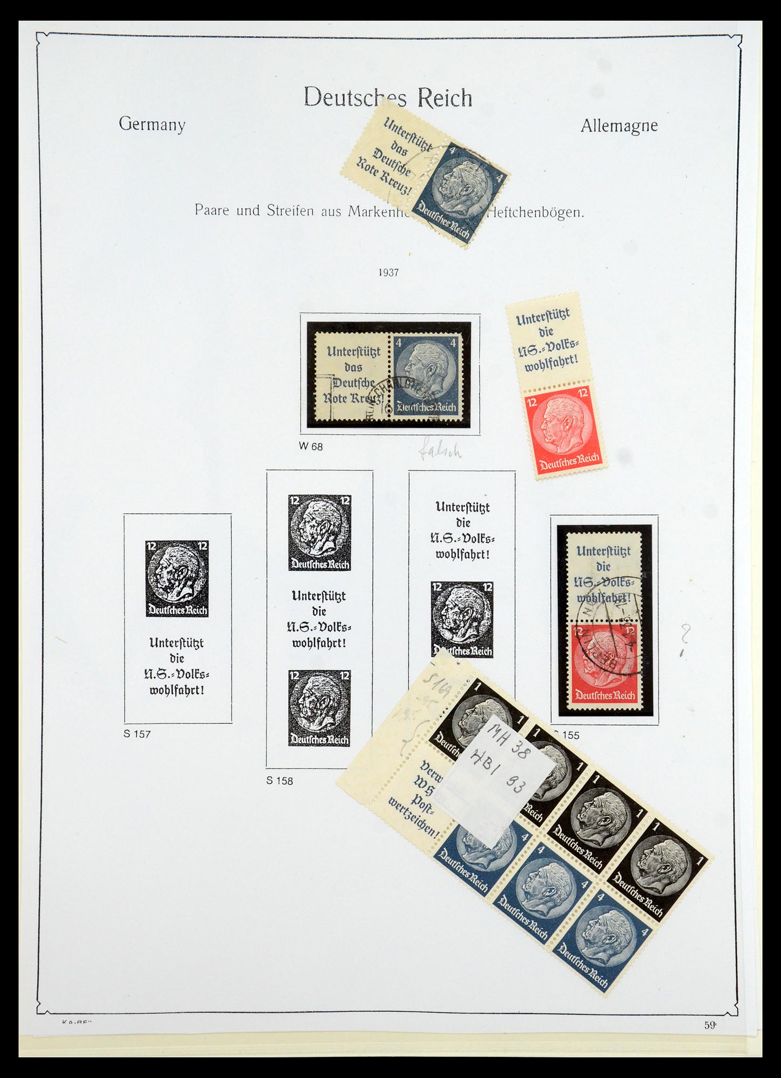 35408 061 - Stamp Collection 35408 German Reich combinations 1933-1945.