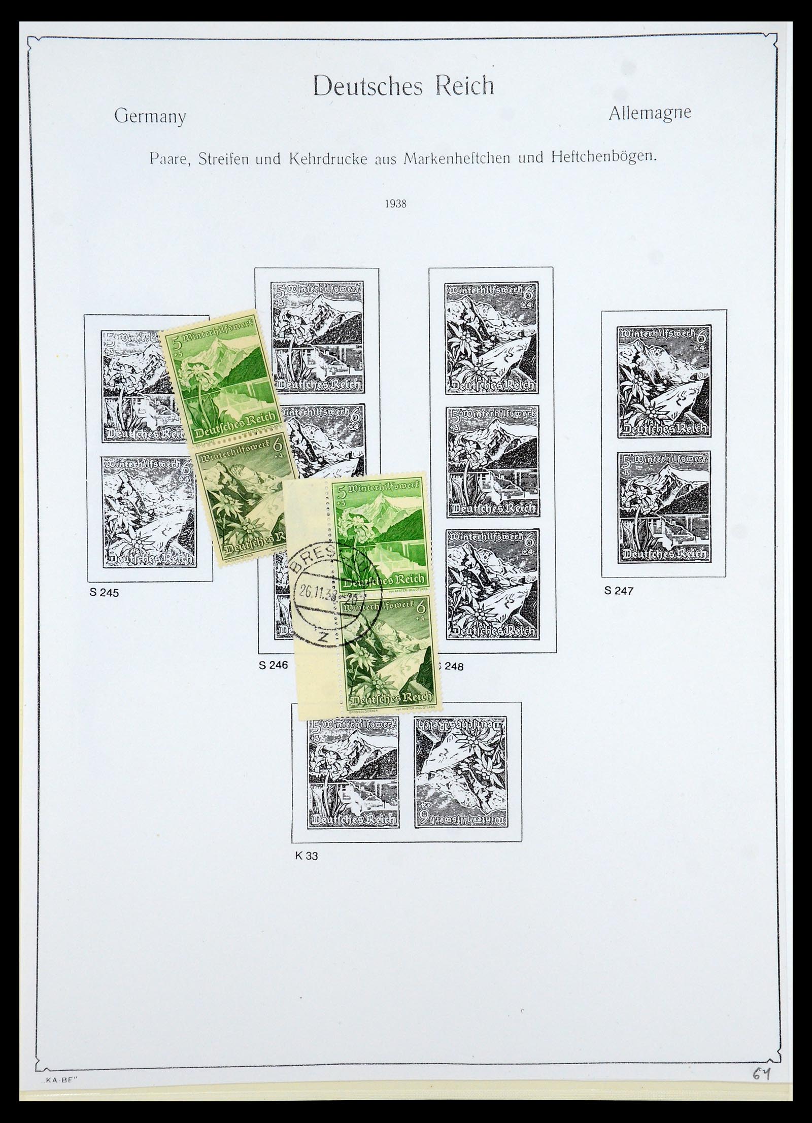 35408 064 - Stamp Collection 35408 German Reich combinations 1933-1945.