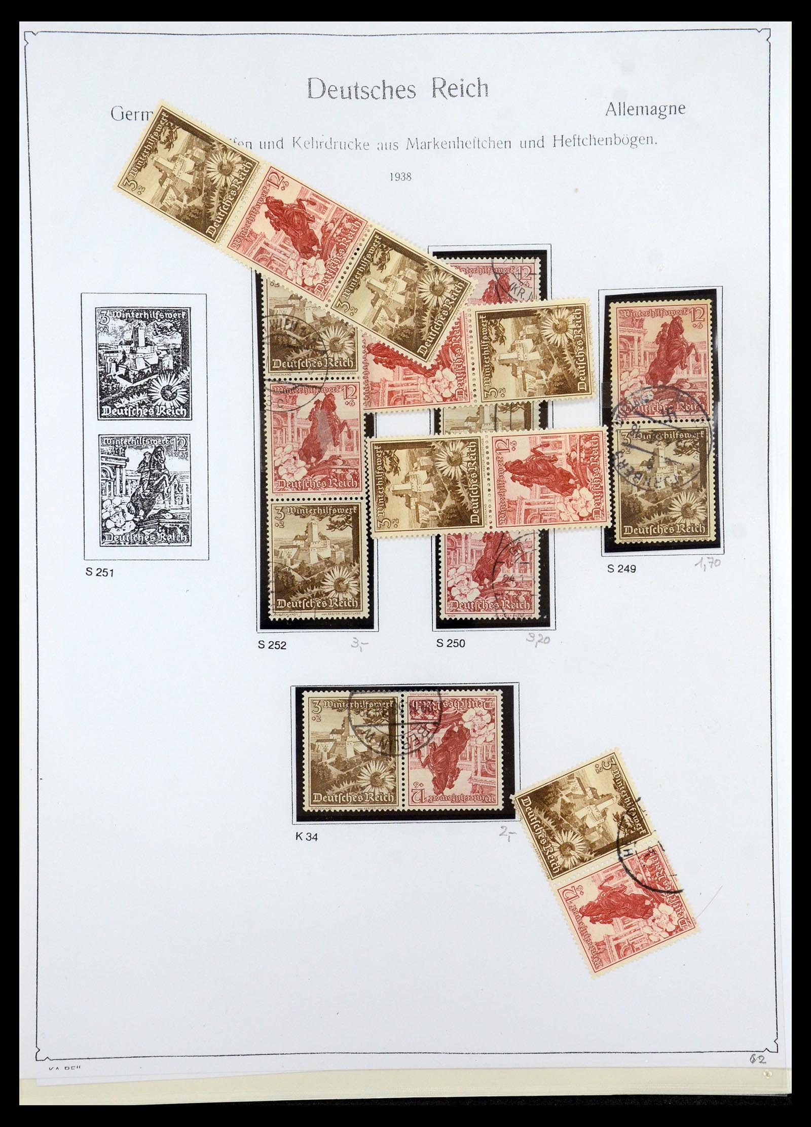 35408 067 - Stamp Collection 35408 German Reich combinations 1933-1945.