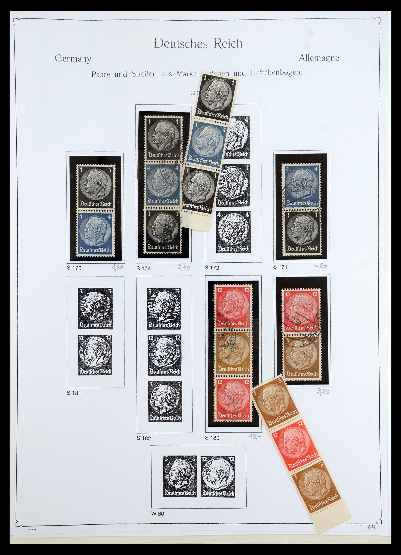 35408 073 - Stamp Collection 35408 German Reich combinations 1933-1945.