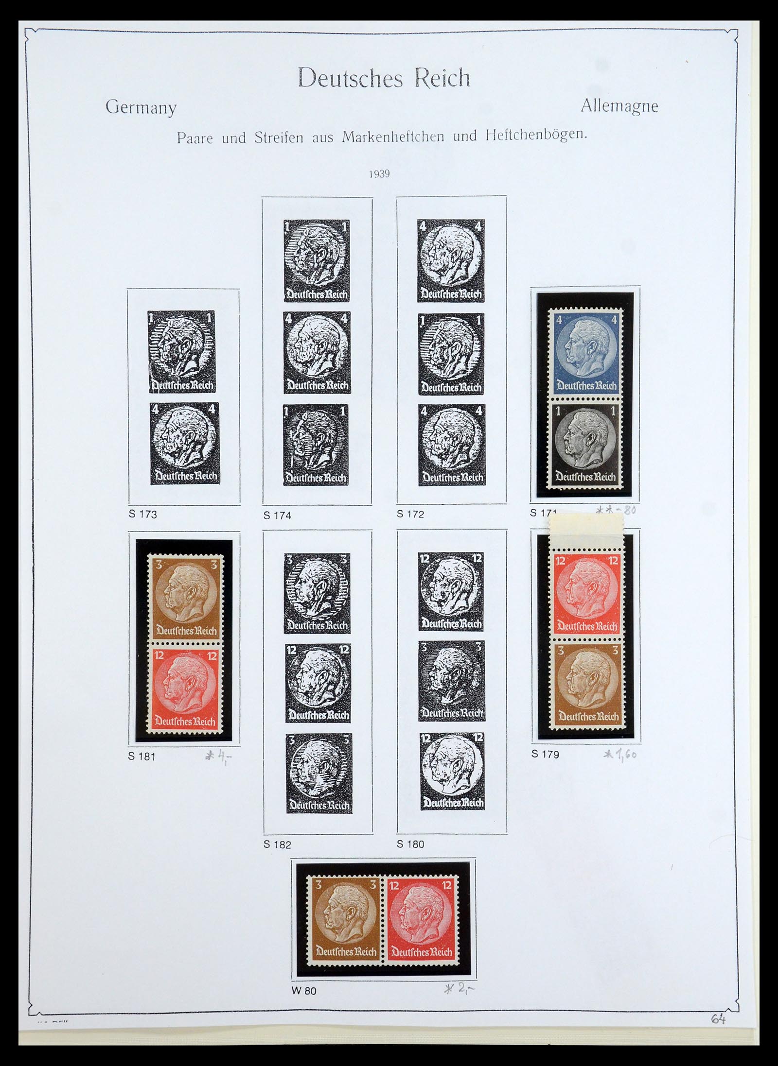 35408 074 - Stamp Collection 35408 German Reich combinations 1933-1945.