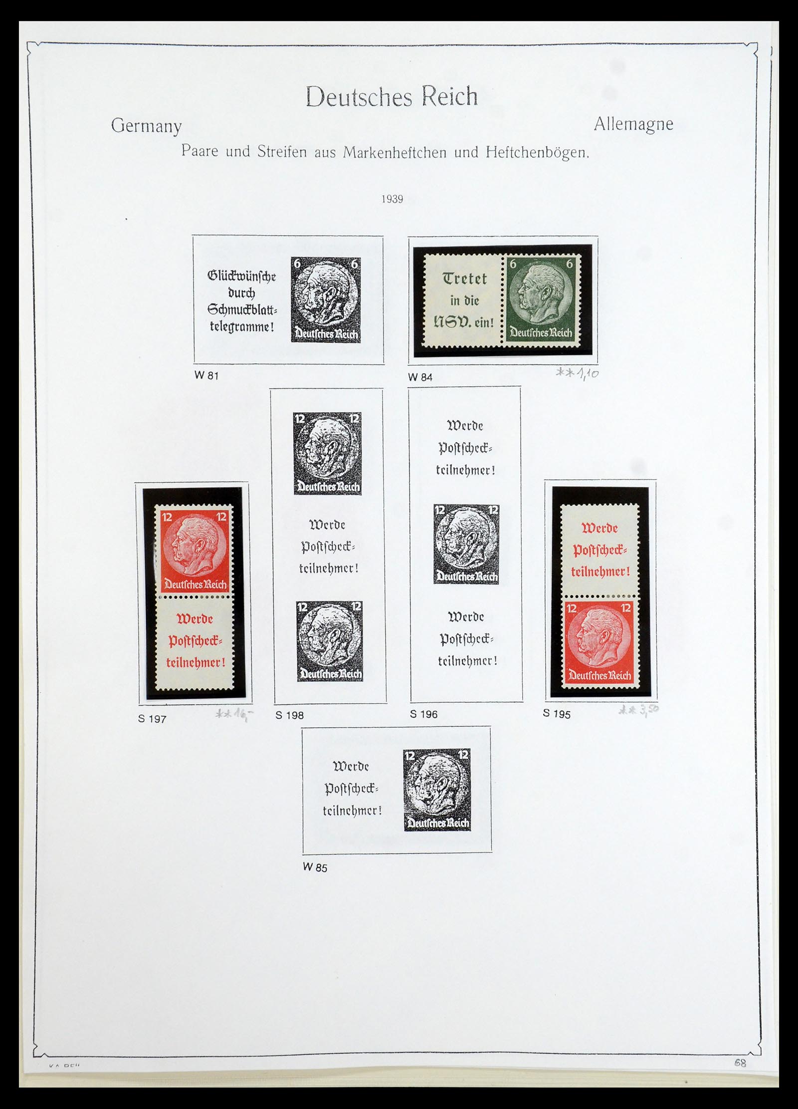 35408 082 - Stamp Collection 35408 German Reich combinations 1933-1945.