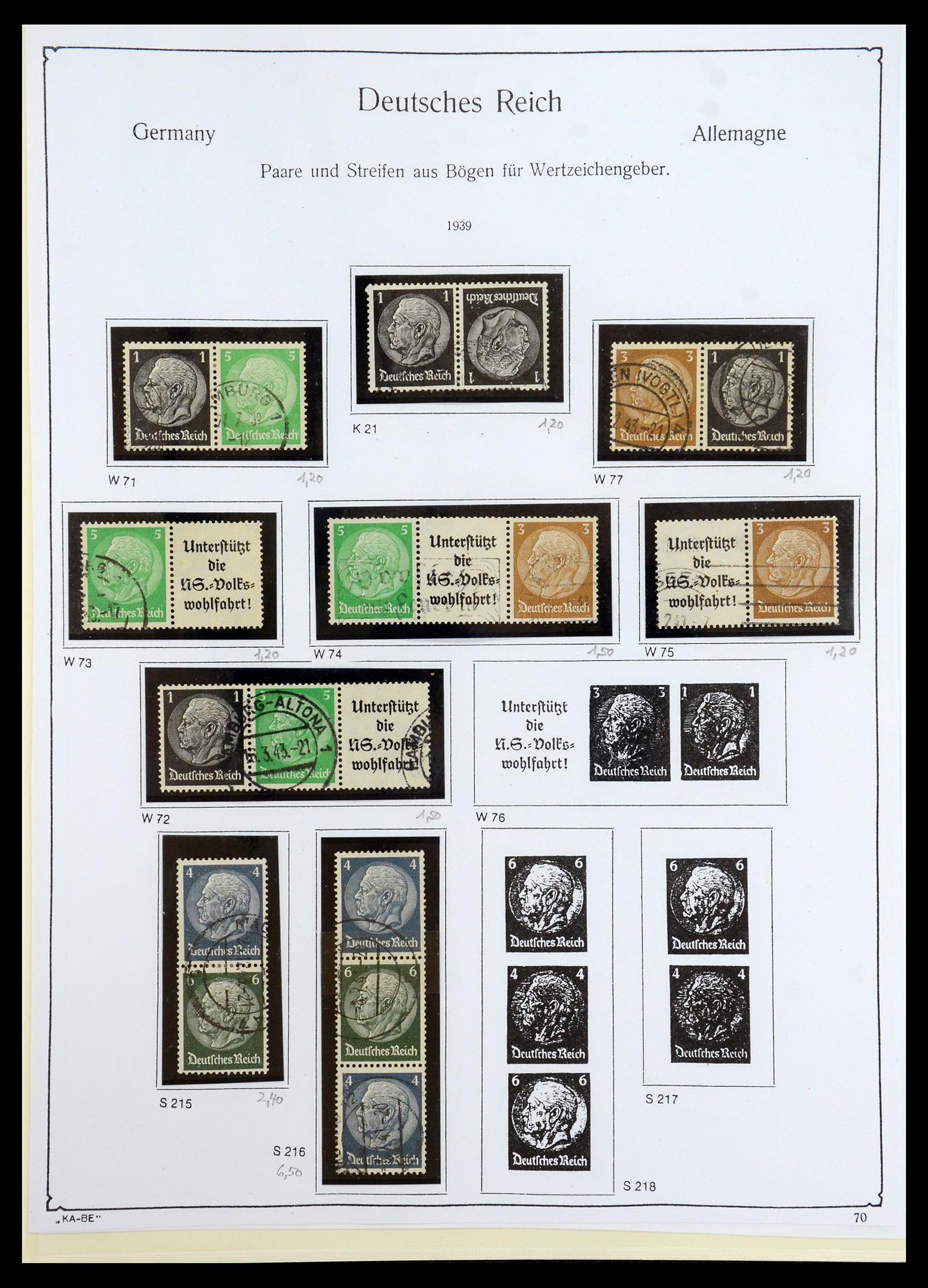 35408 085 - Stamp Collection 35408 German Reich combinations 1933-1945.