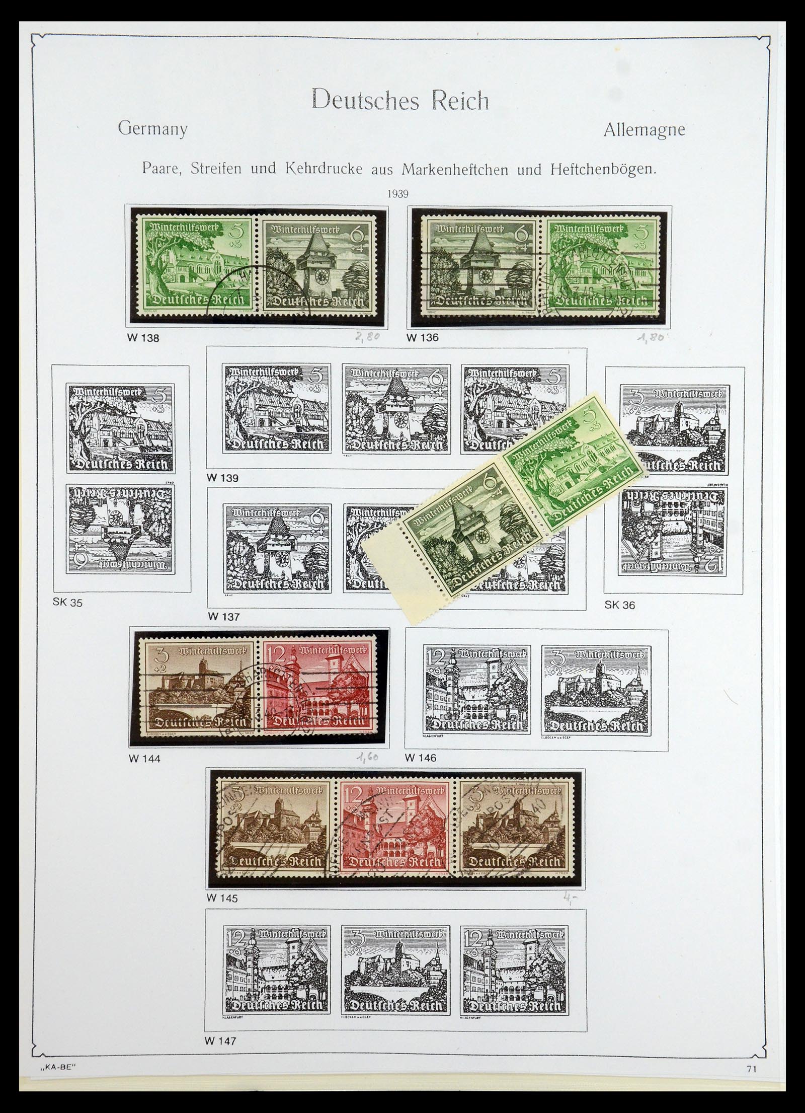 35408 087 - Stamp Collection 35408 German Reich combinations 1933-1945.