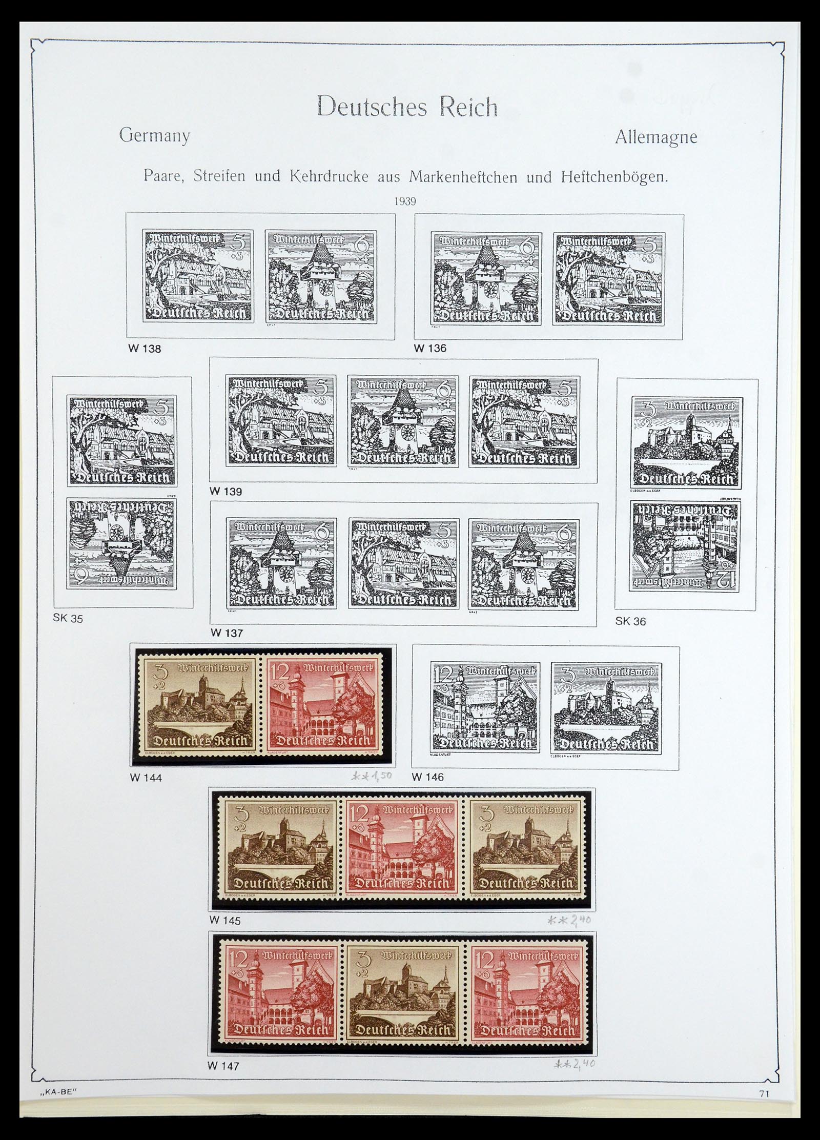35408 088 - Stamp Collection 35408 German Reich combinations 1933-1945.