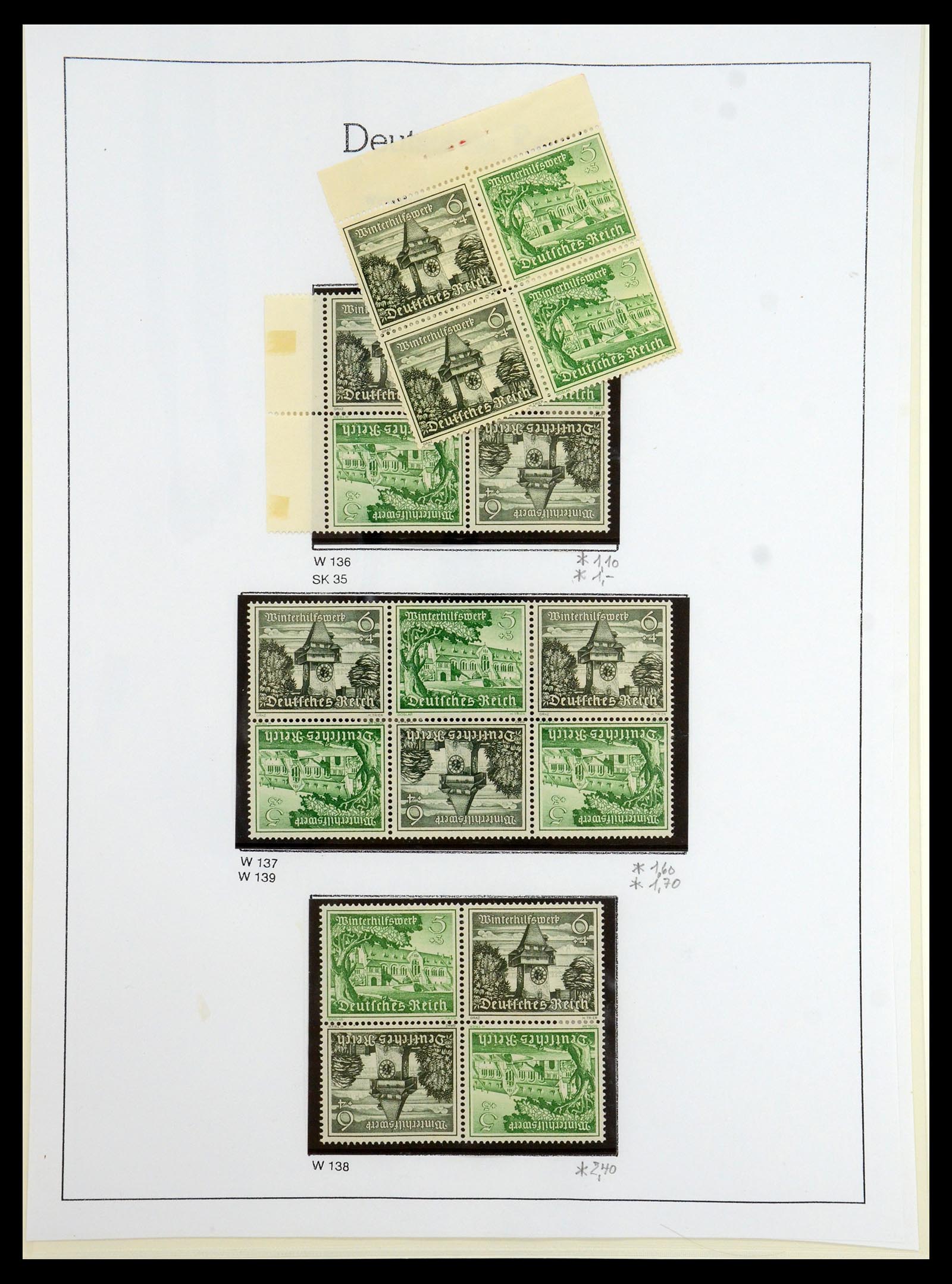 35408 089 - Stamp Collection 35408 German Reich combinations 1933-1945.