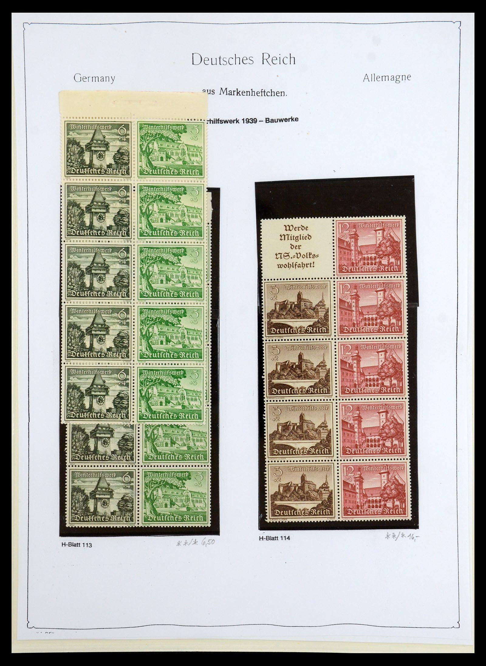 35408 092 - Stamp Collection 35408 German Reich combinations 1933-1945.