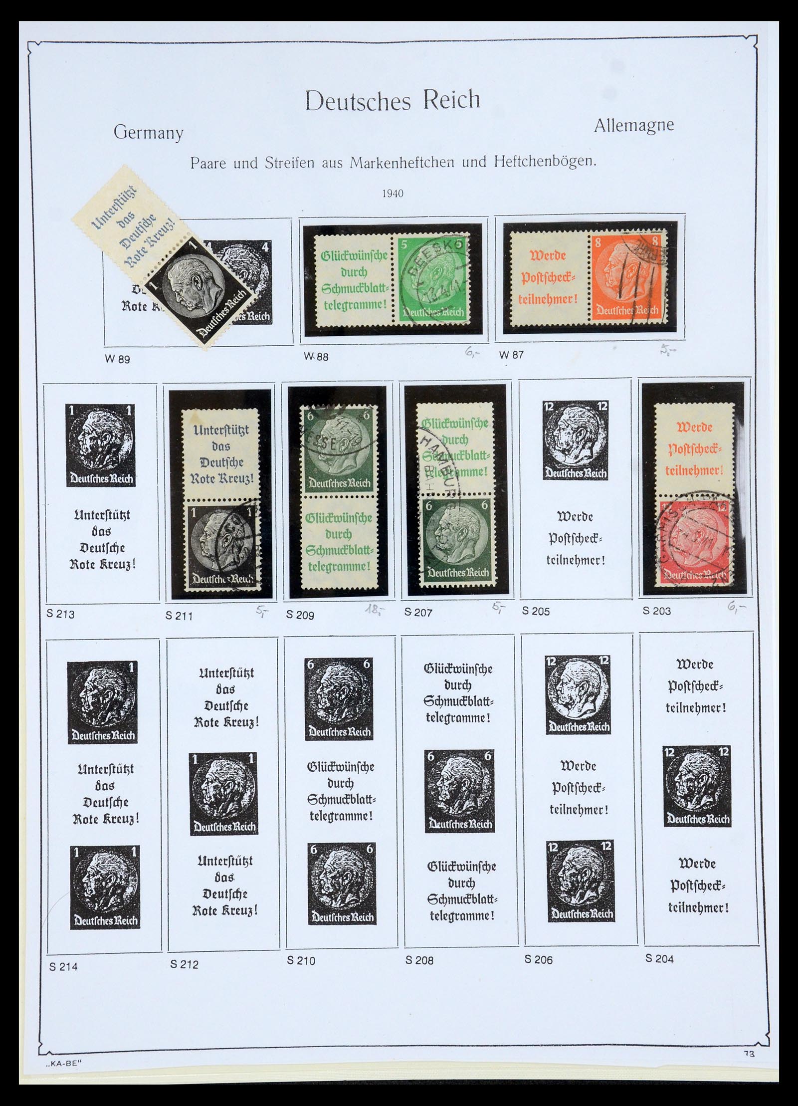 35408 094 - Stamp Collection 35408 German Reich combinations 1933-1945.
