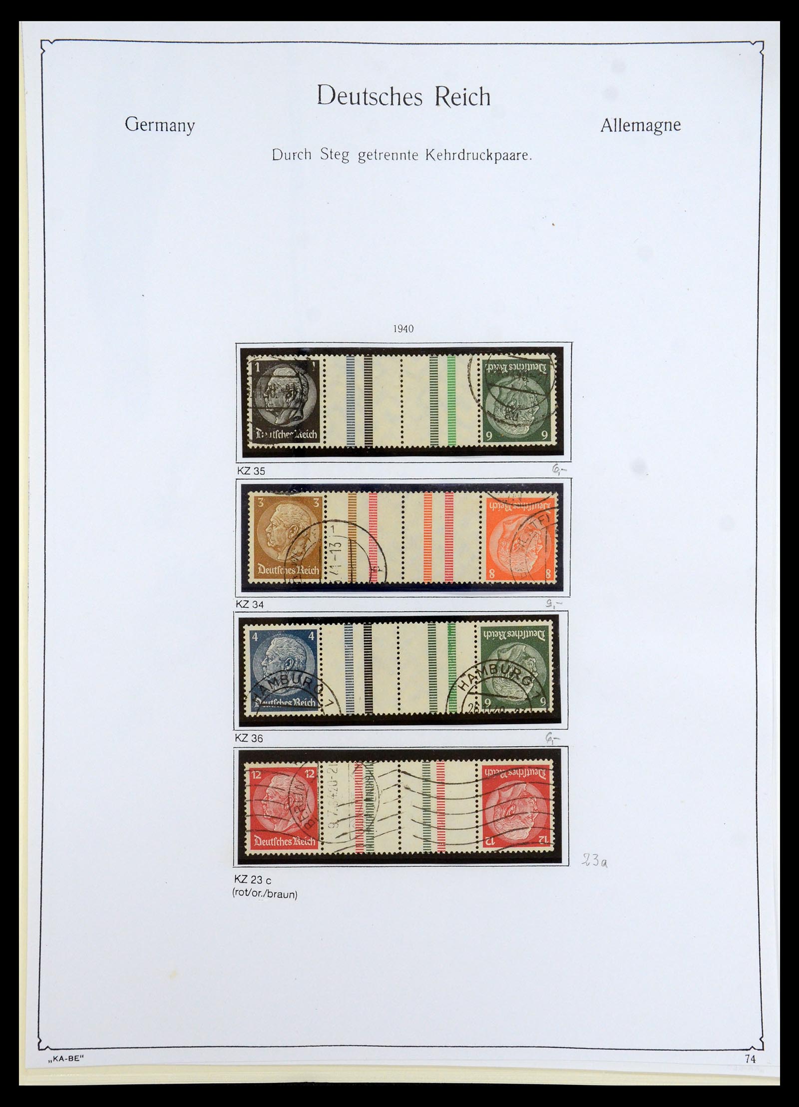 35408 096 - Stamp Collection 35408 German Reich combinations 1933-1945.