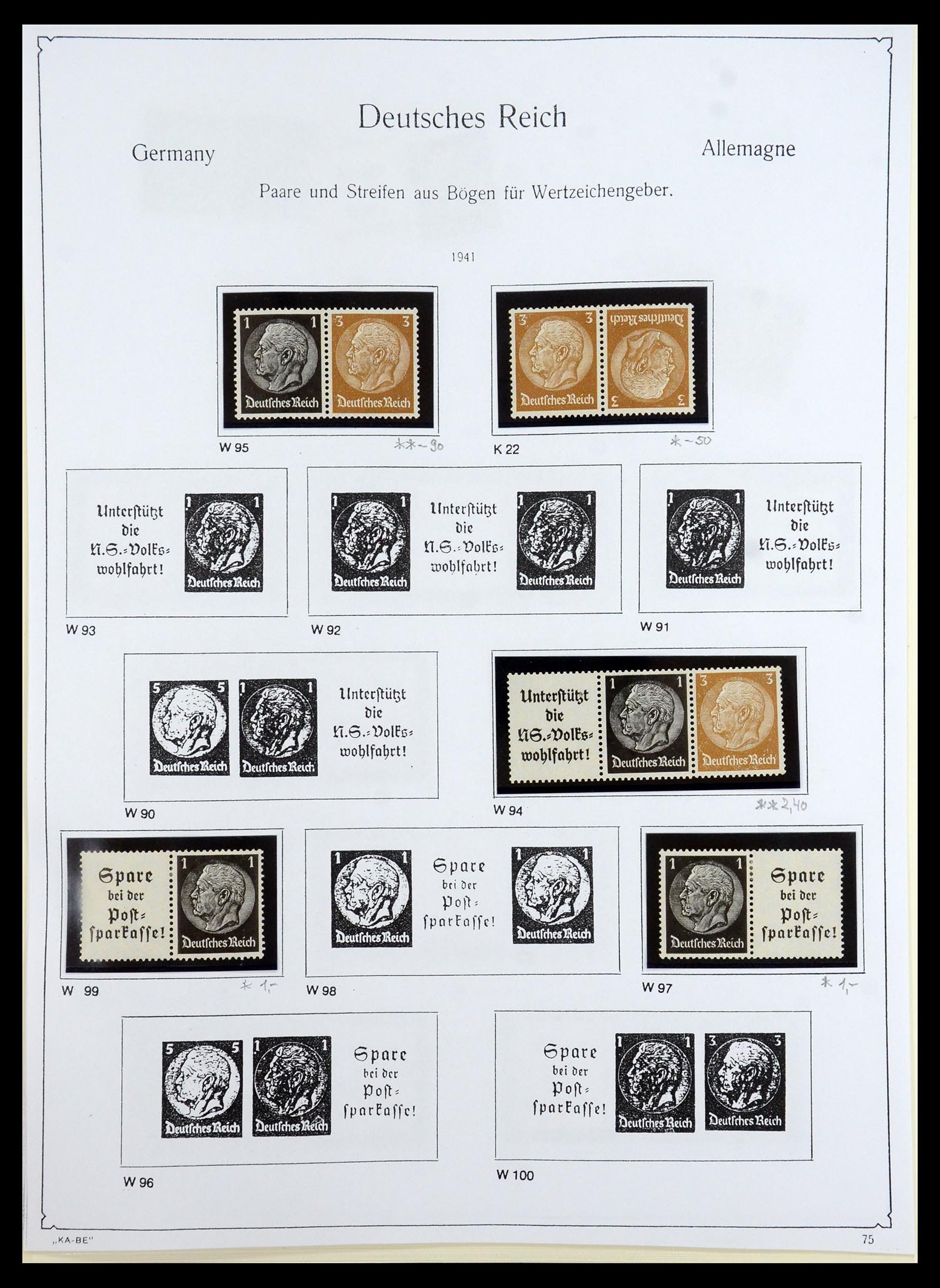 35408 099 - Stamp Collection 35408 German Reich combinations 1933-1945.