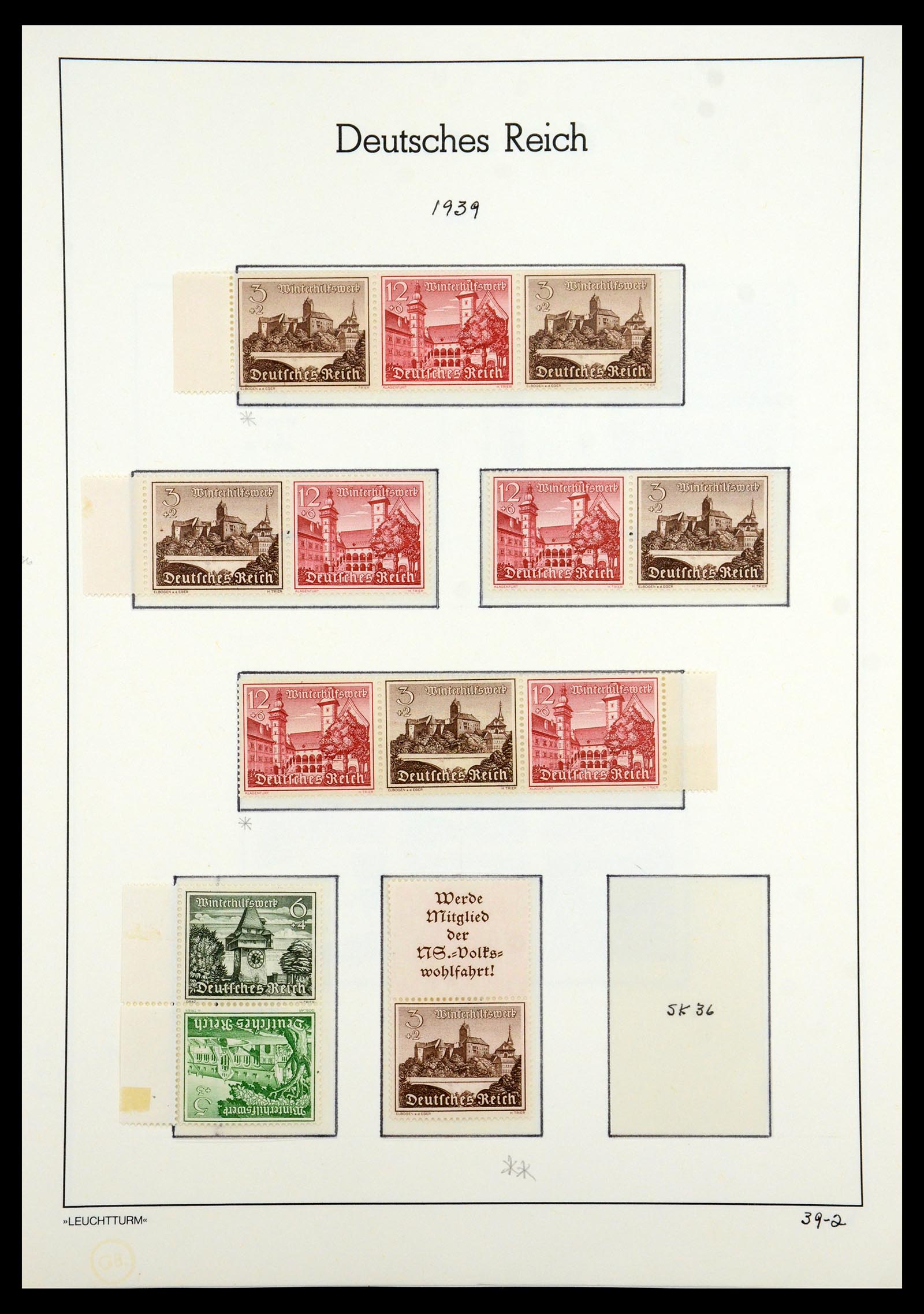35408 134 - Stamp Collection 35408 German Reich combinations 1933-1945.
