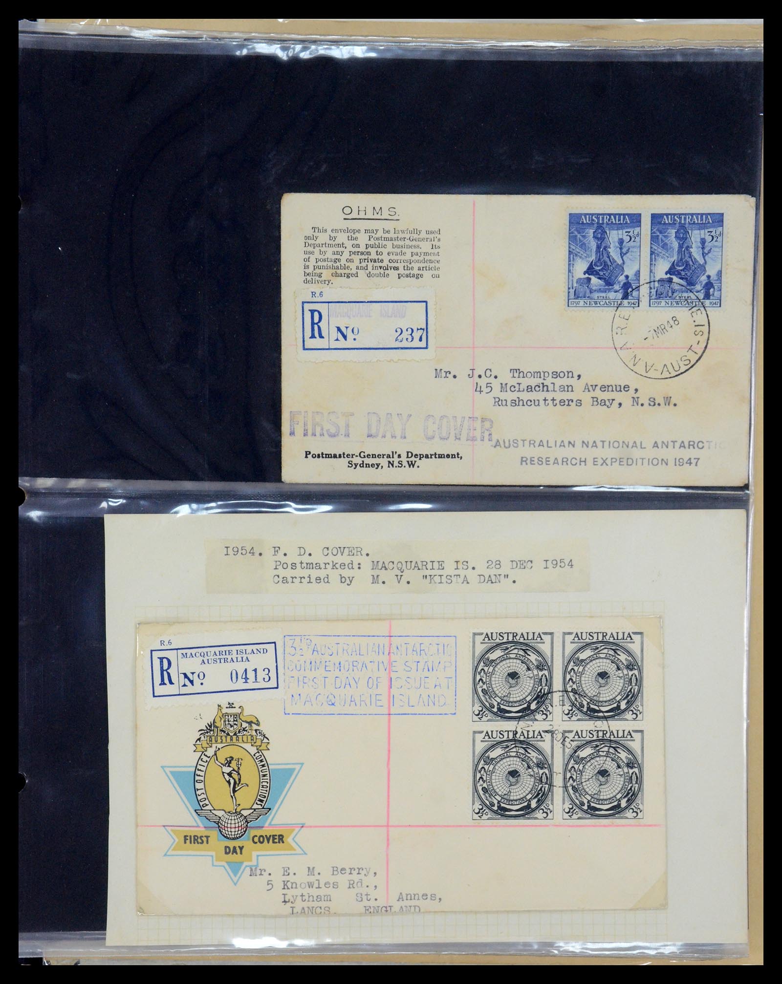 35412 005 - Postzegelverzameling 35412 Australisch Antarctica brieven 1948-1967.