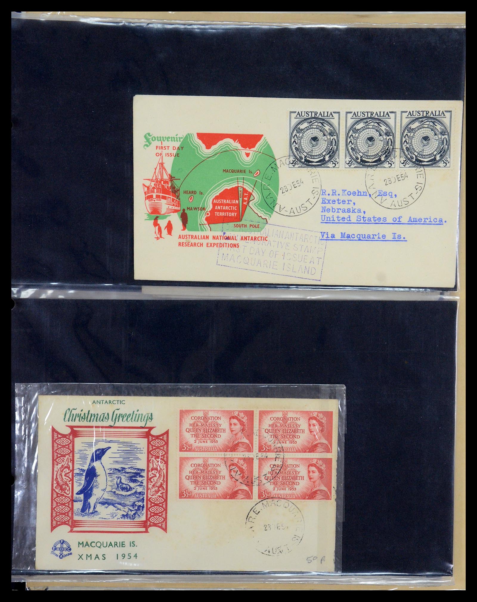 35412 006 - Postzegelverzameling 35412 Australisch Antarctica brieven 1948-1967.