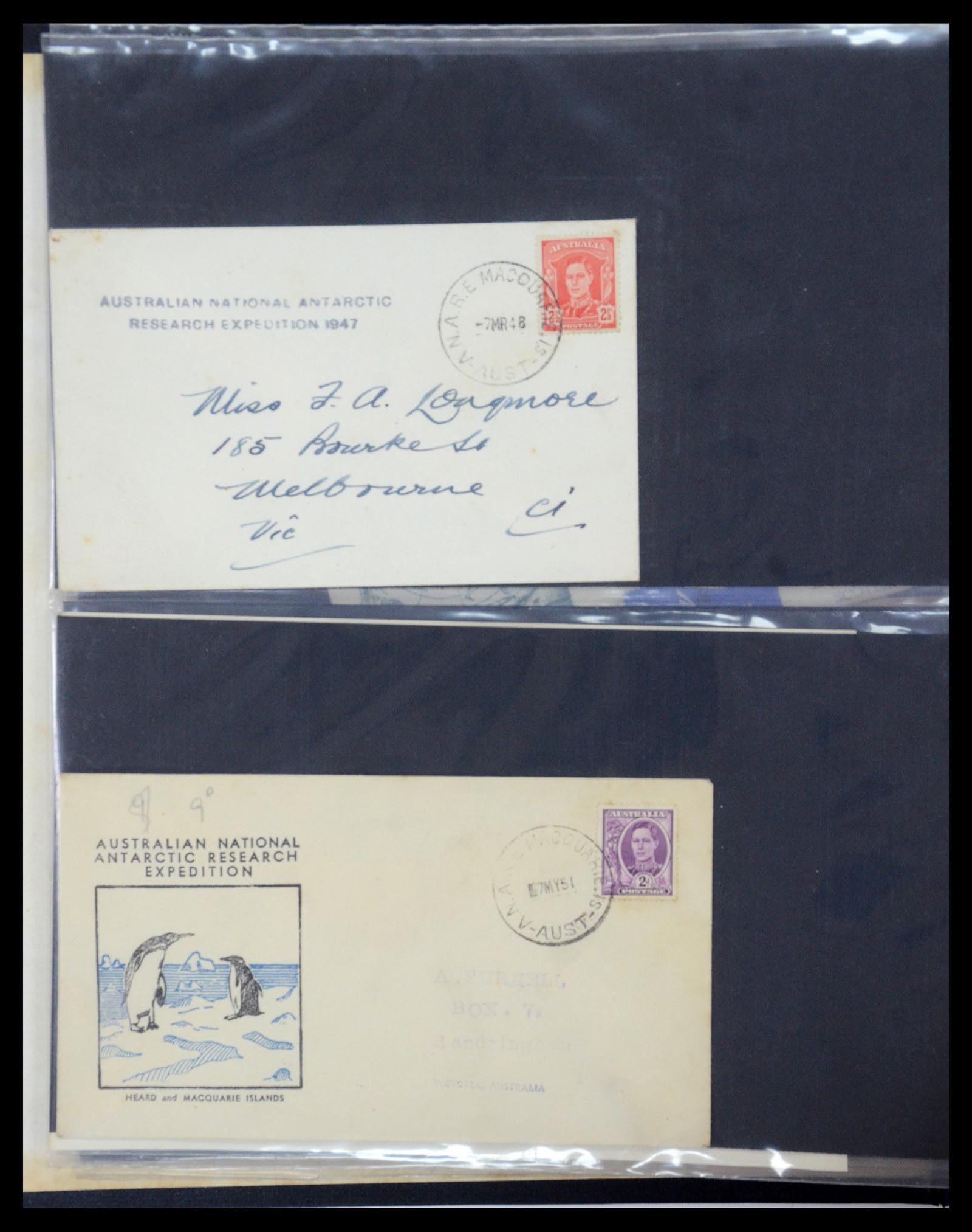 35412 007 - Postzegelverzameling 35412 Australisch Antarctica brieven 1948-1967.