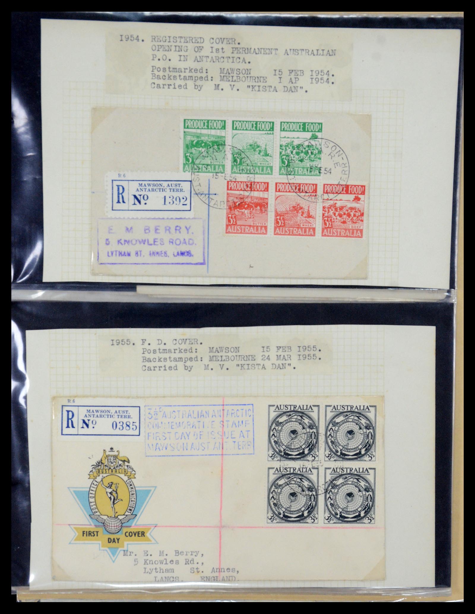 35412 009 - Postzegelverzameling 35412 Australisch Antarctica brieven 1948-1967.