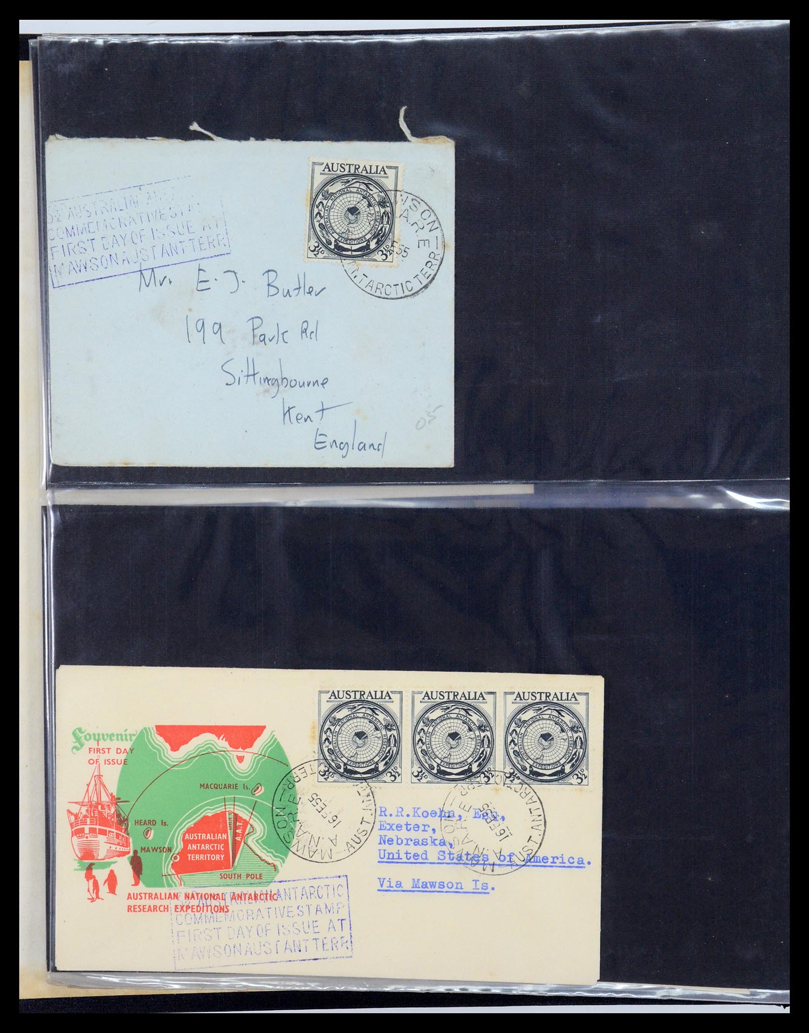 35412 010 - Postzegelverzameling 35412 Australisch Antarctica brieven 1948-1967.