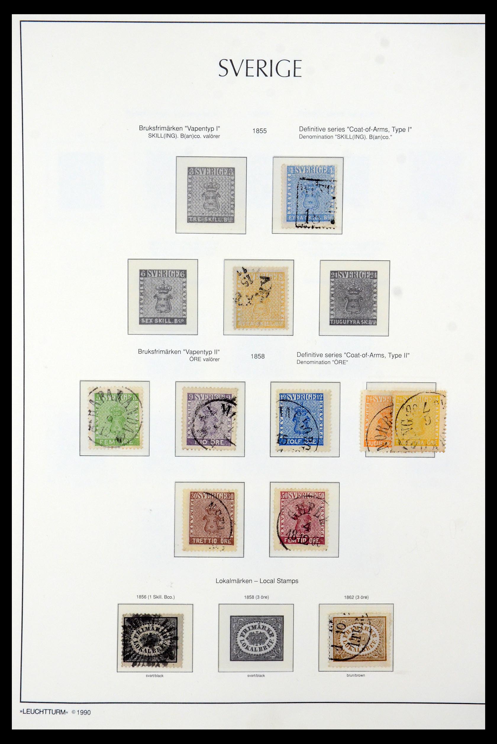 35415 001 - Postzegelverzameling 35415 Zweden 1855-1992.