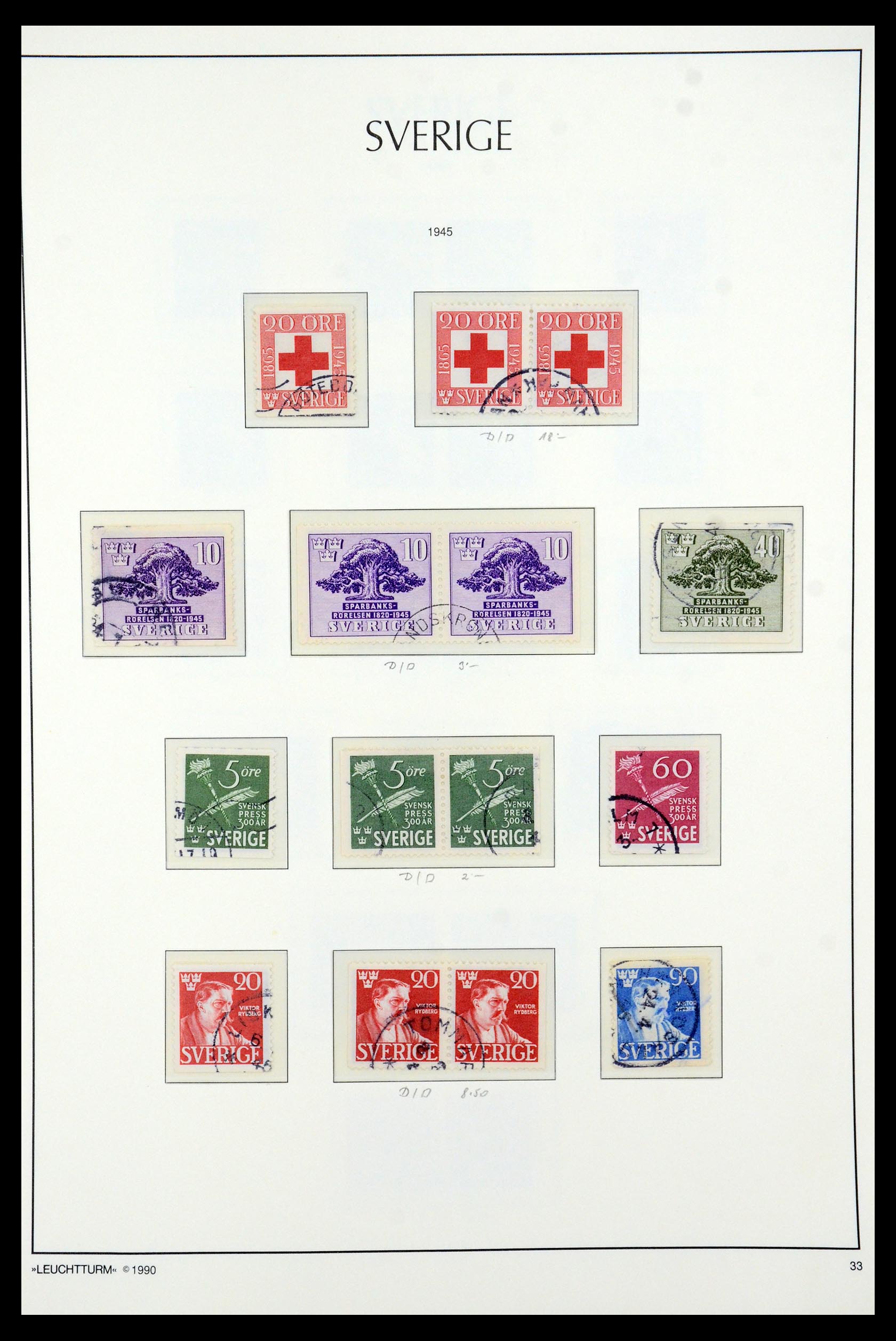 35415 035 - Stamp Collection 35415 Sweden 1855-1992.
