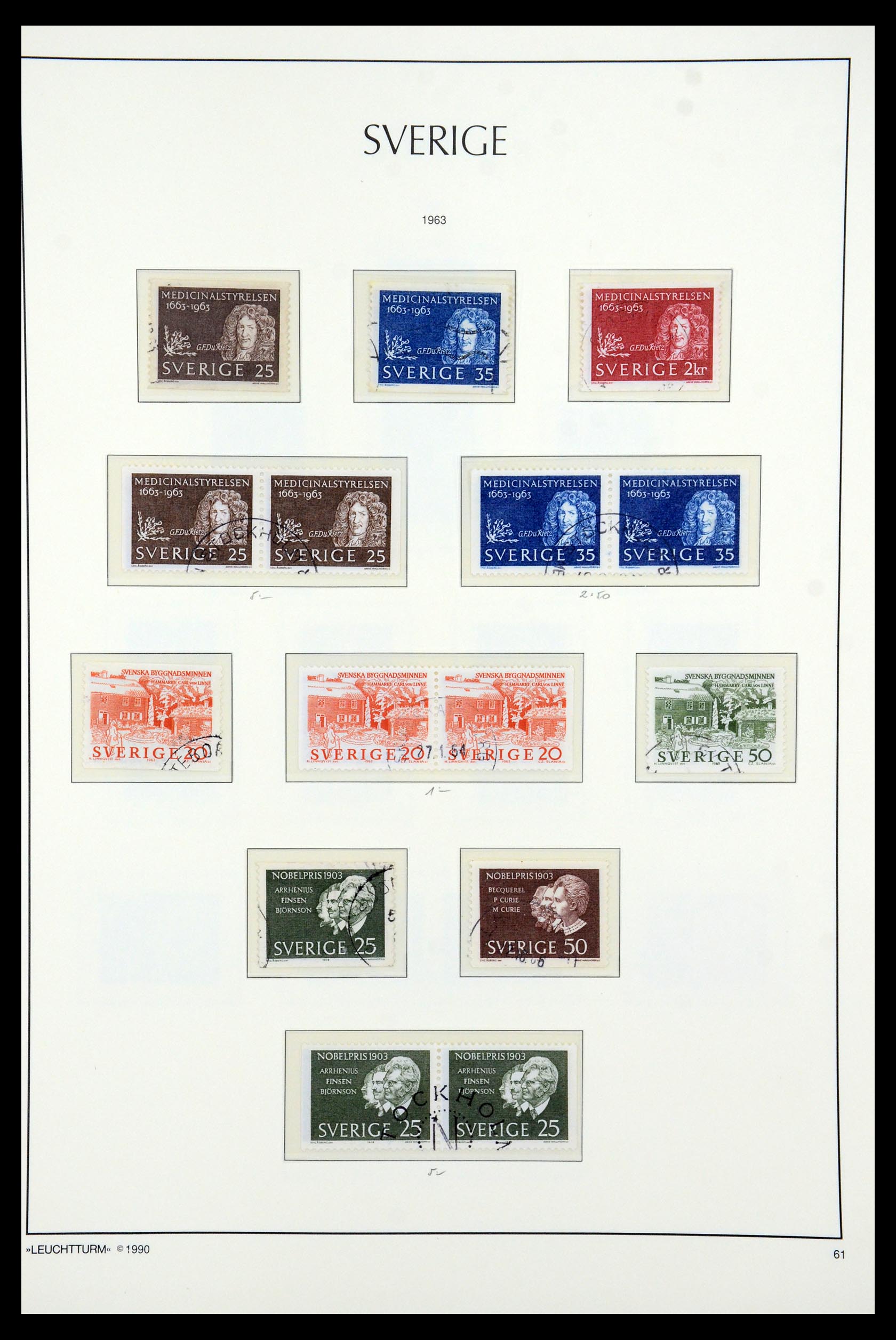 35415 063 - Postzegelverzameling 35415 Zweden 1855-1992.
