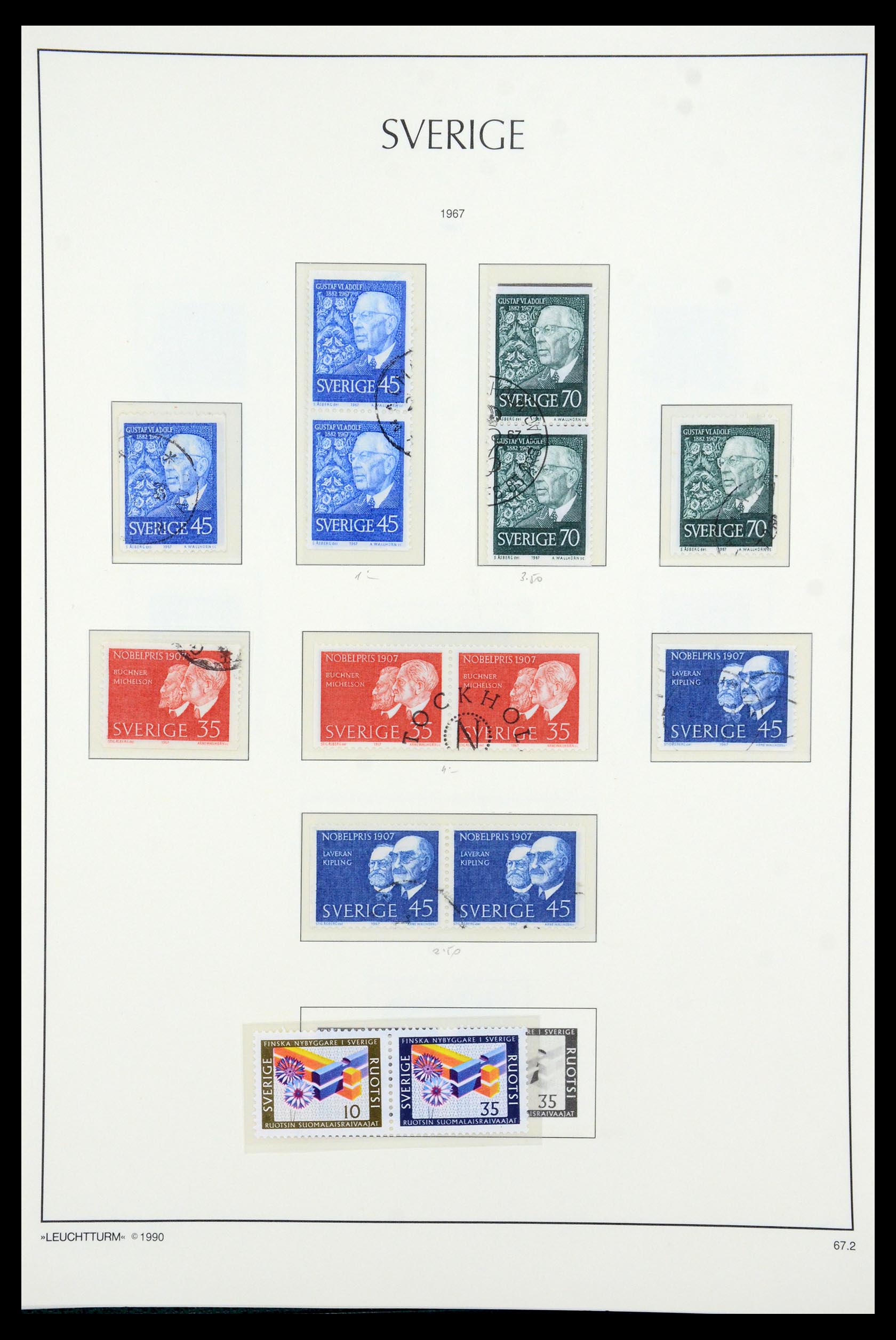 35415 070 - Postzegelverzameling 35415 Zweden 1855-1992.