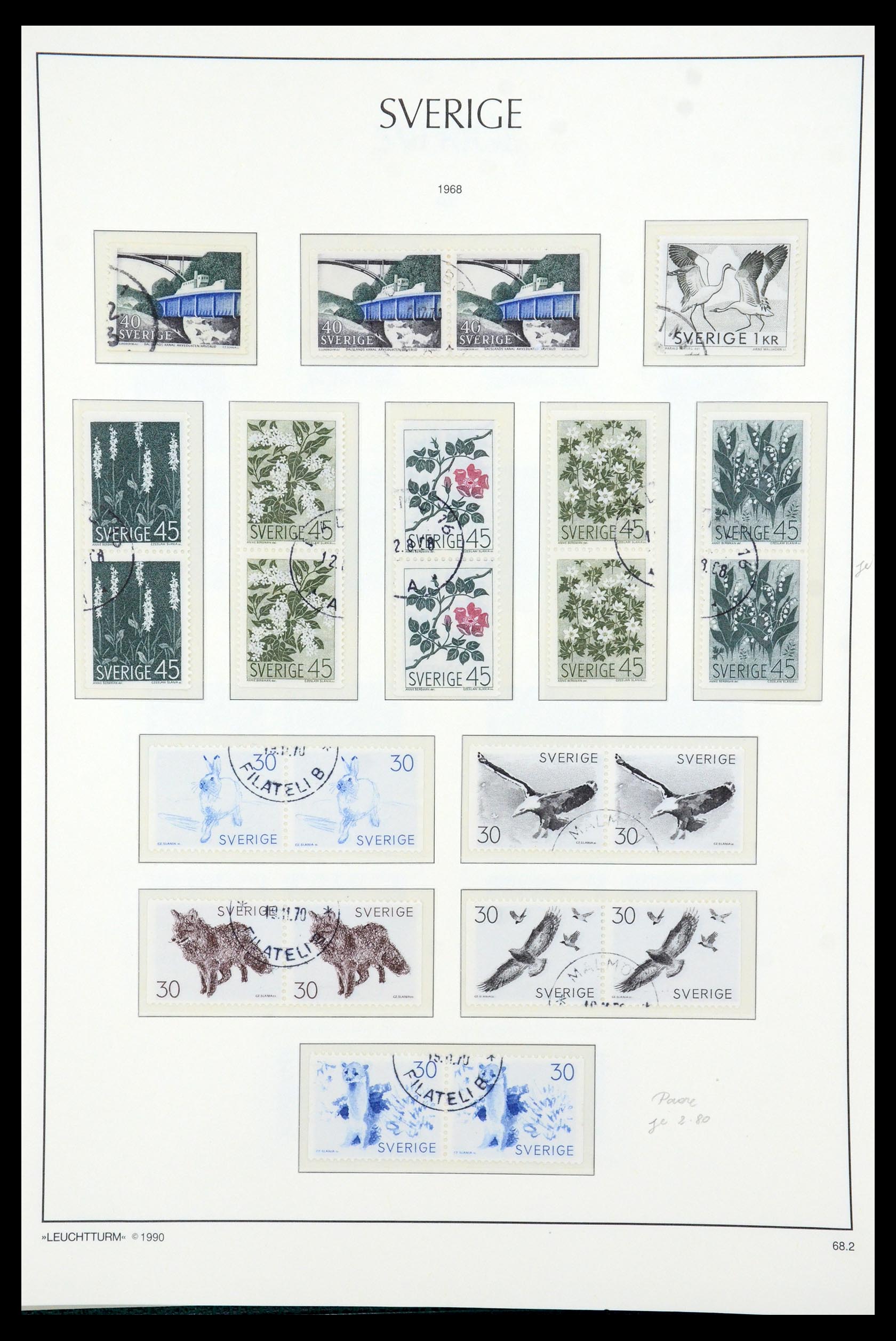 35415 074 - Postzegelverzameling 35415 Zweden 1855-1992.