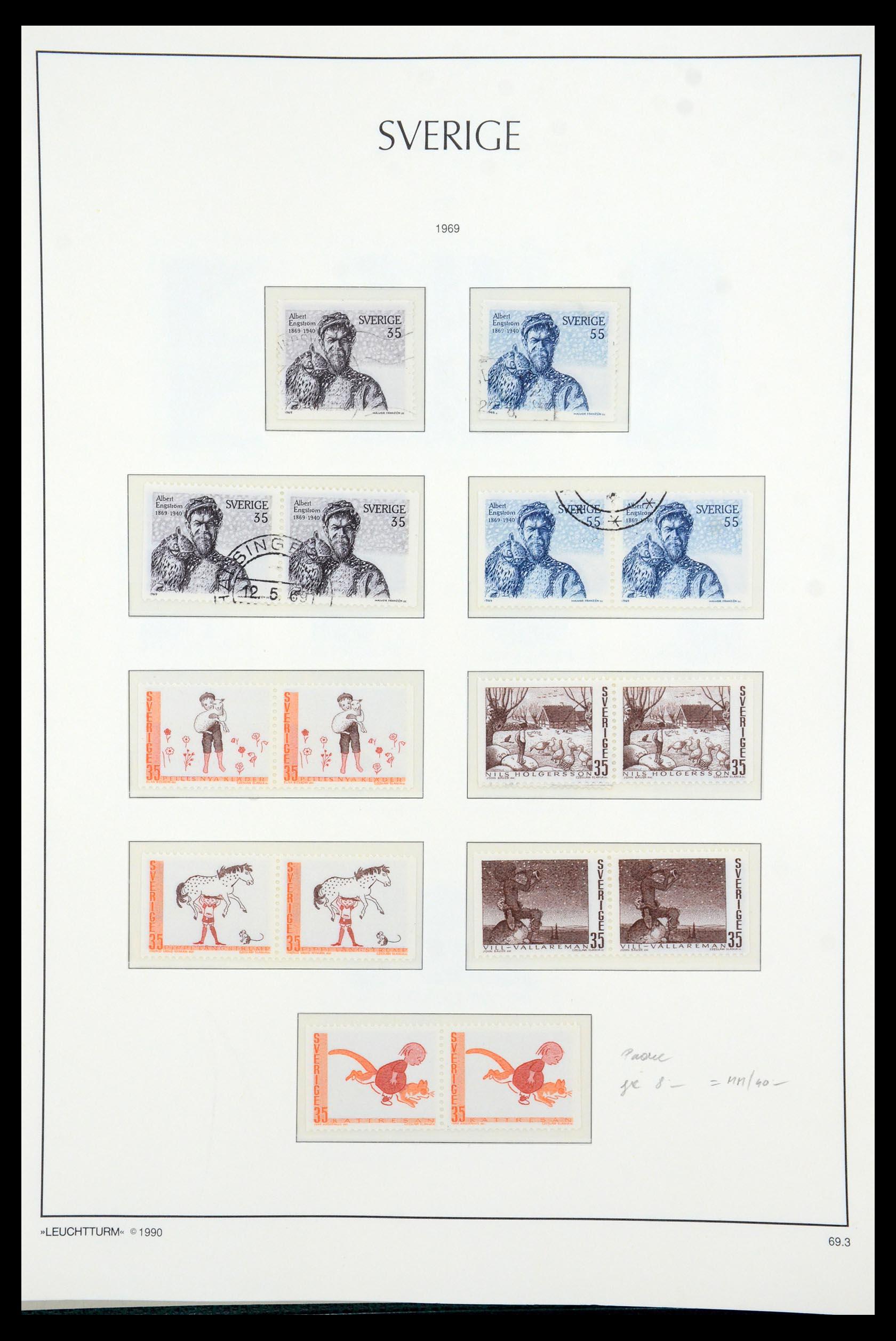 35415 078 - Postzegelverzameling 35415 Zweden 1855-1992.
