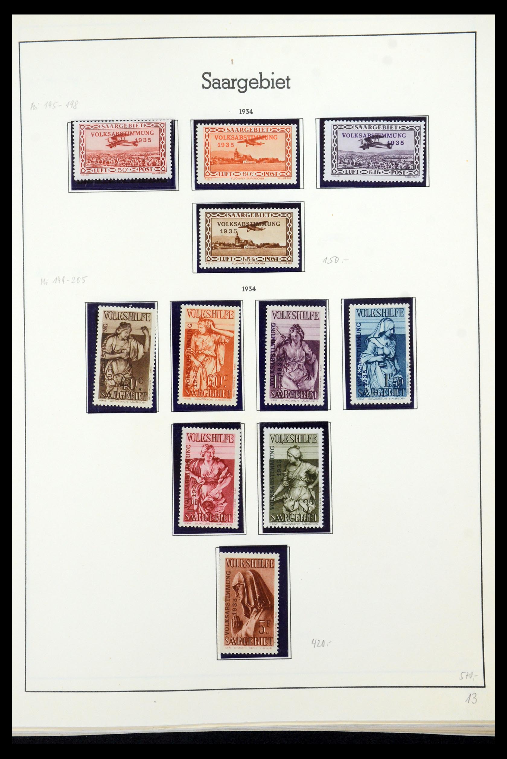 35435 028 - Postzegelverzameling 35435 Saar 1920-1959.