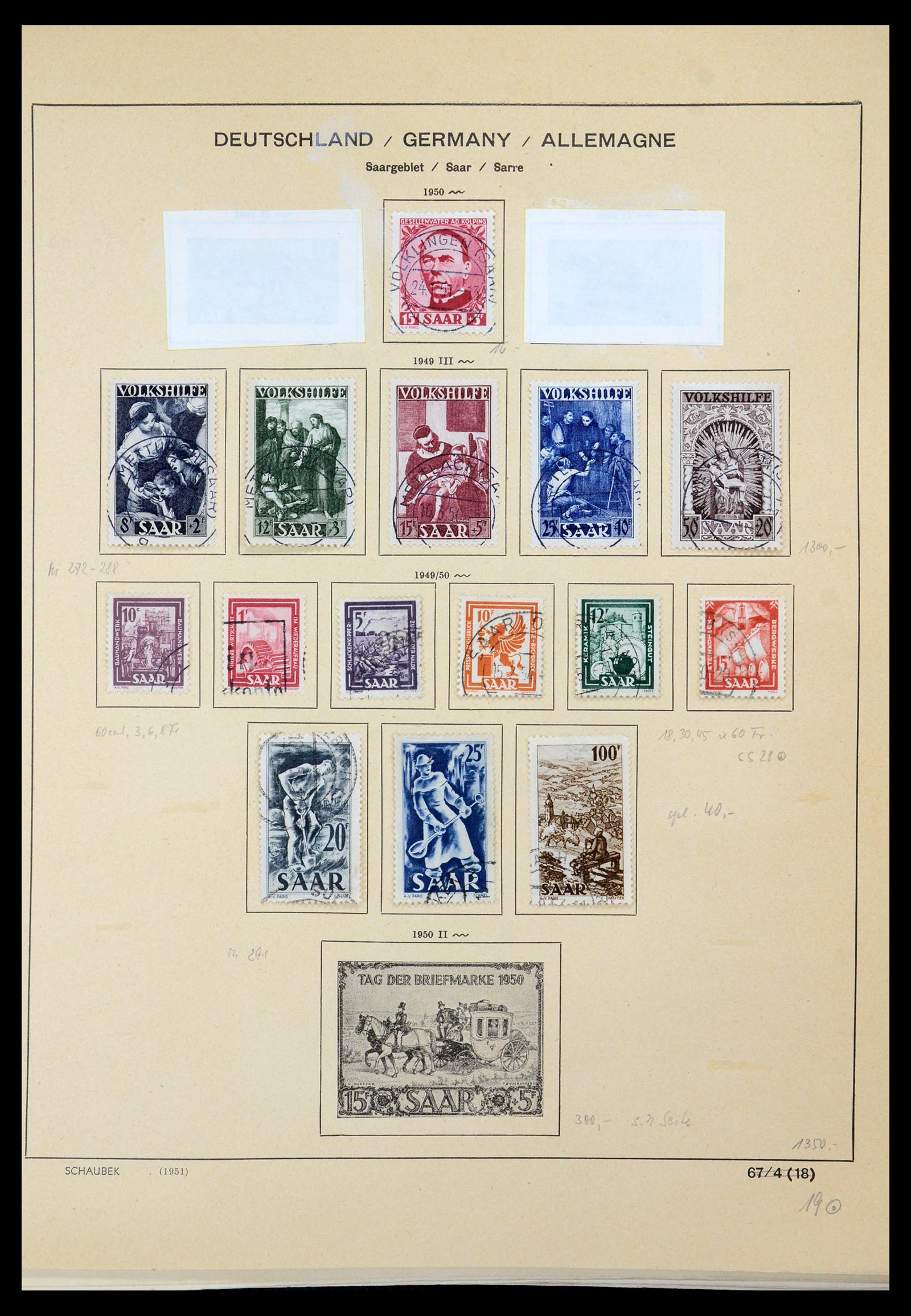 35435 043 - Postzegelverzameling 35435 Saar 1920-1959.