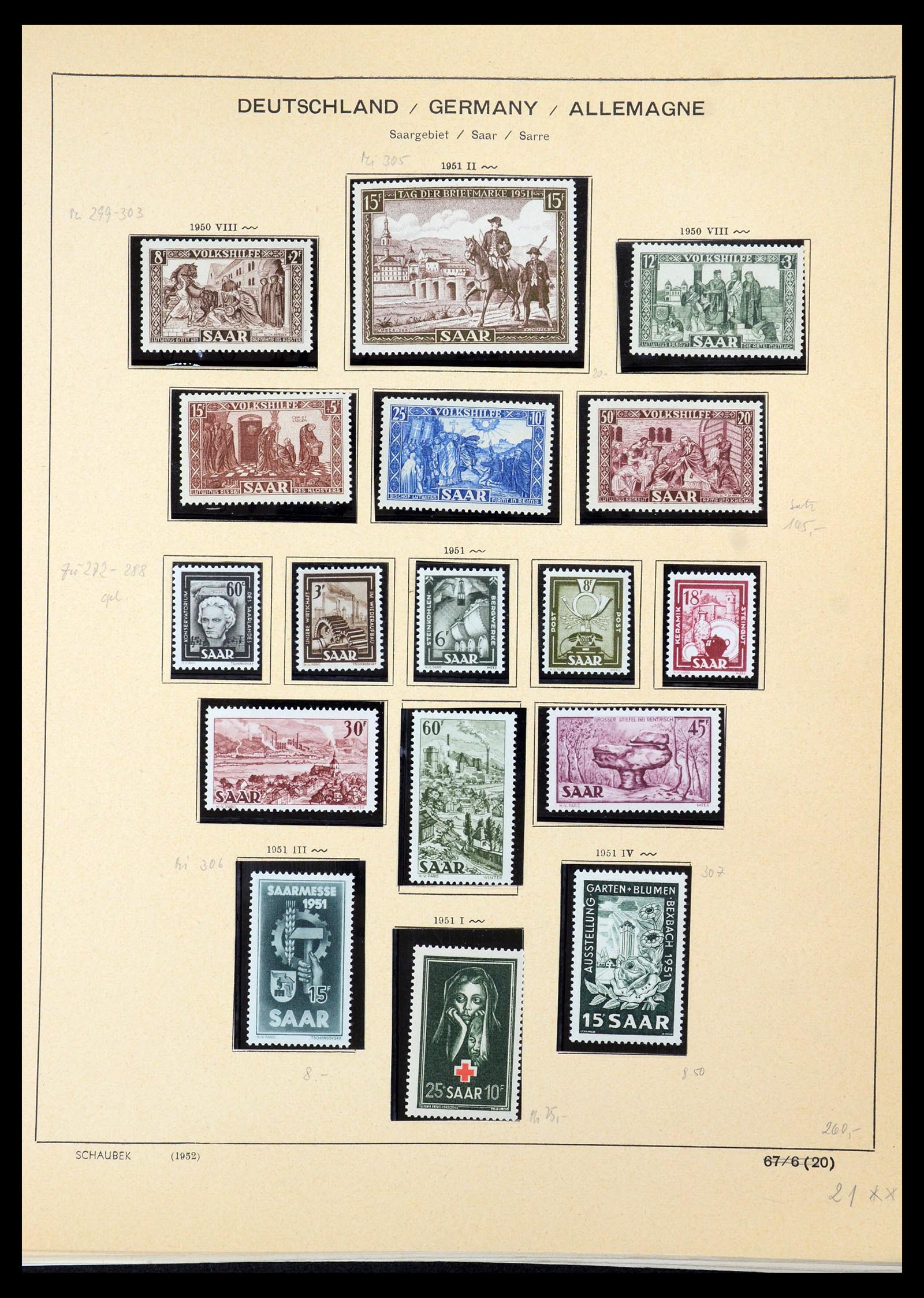35435 046 - Postzegelverzameling 35435 Saar 1920-1959.