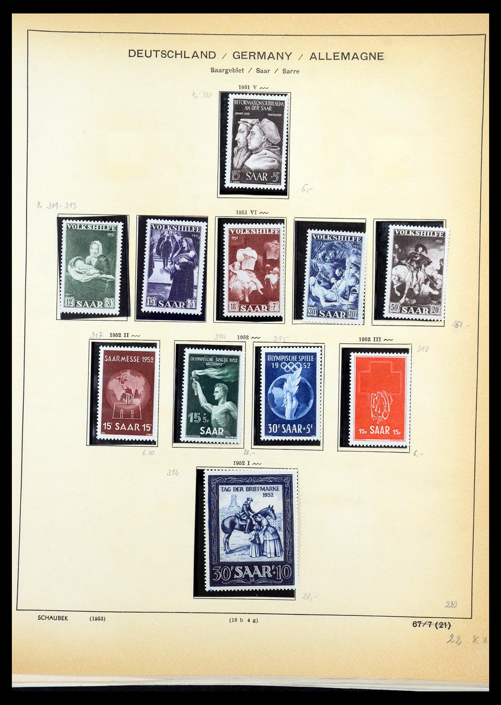 35435 048 - Postzegelverzameling 35435 Saar 1920-1959.