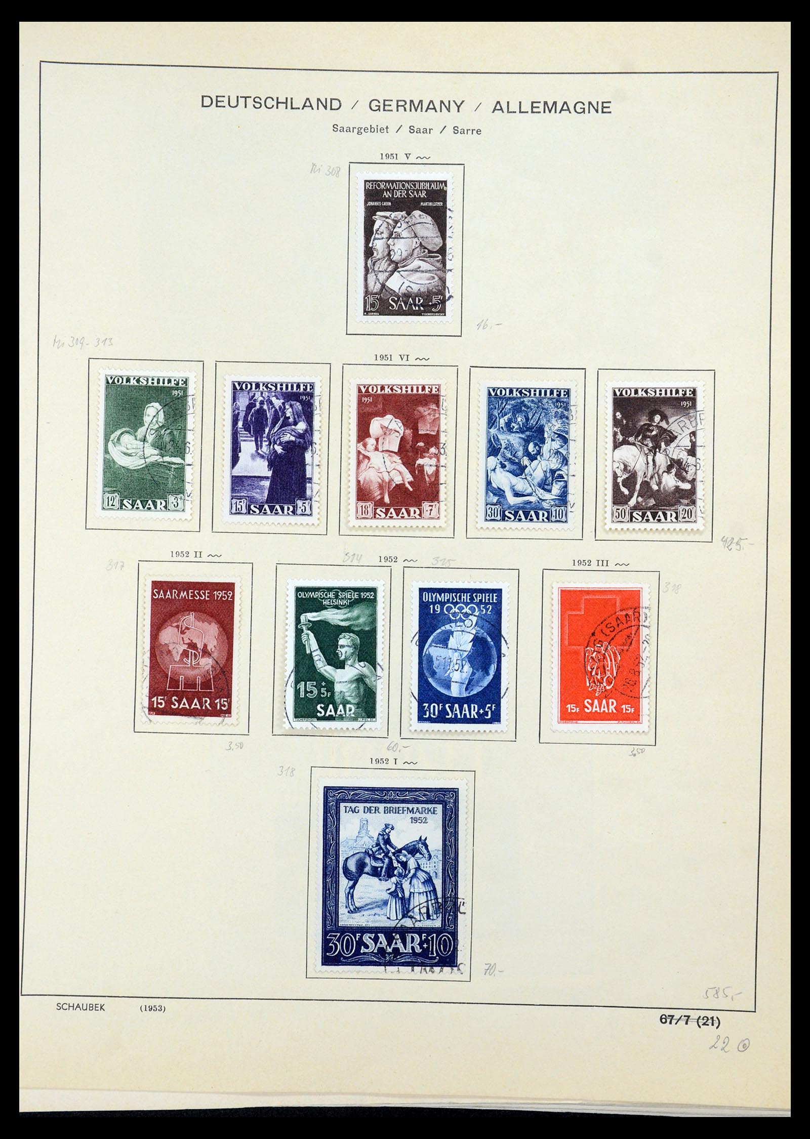 35435 049 - Postzegelverzameling 35435 Saar 1920-1959.