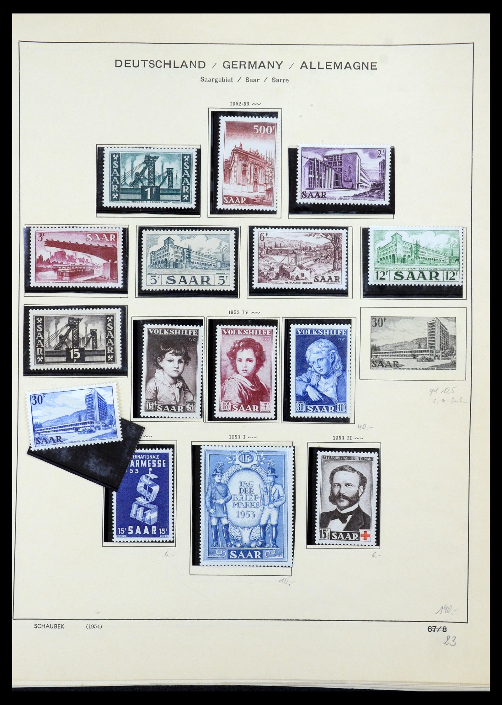35435 051 - Postzegelverzameling 35435 Saar 1920-1959.