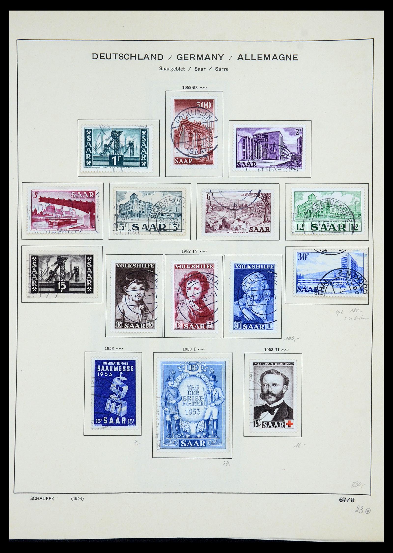 35435 052 - Postzegelverzameling 35435 Saar 1920-1959.