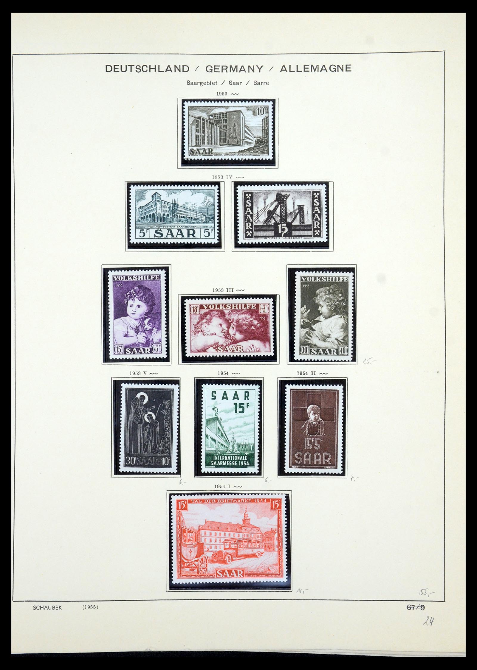35435 053 - Postzegelverzameling 35435 Saar 1920-1959.