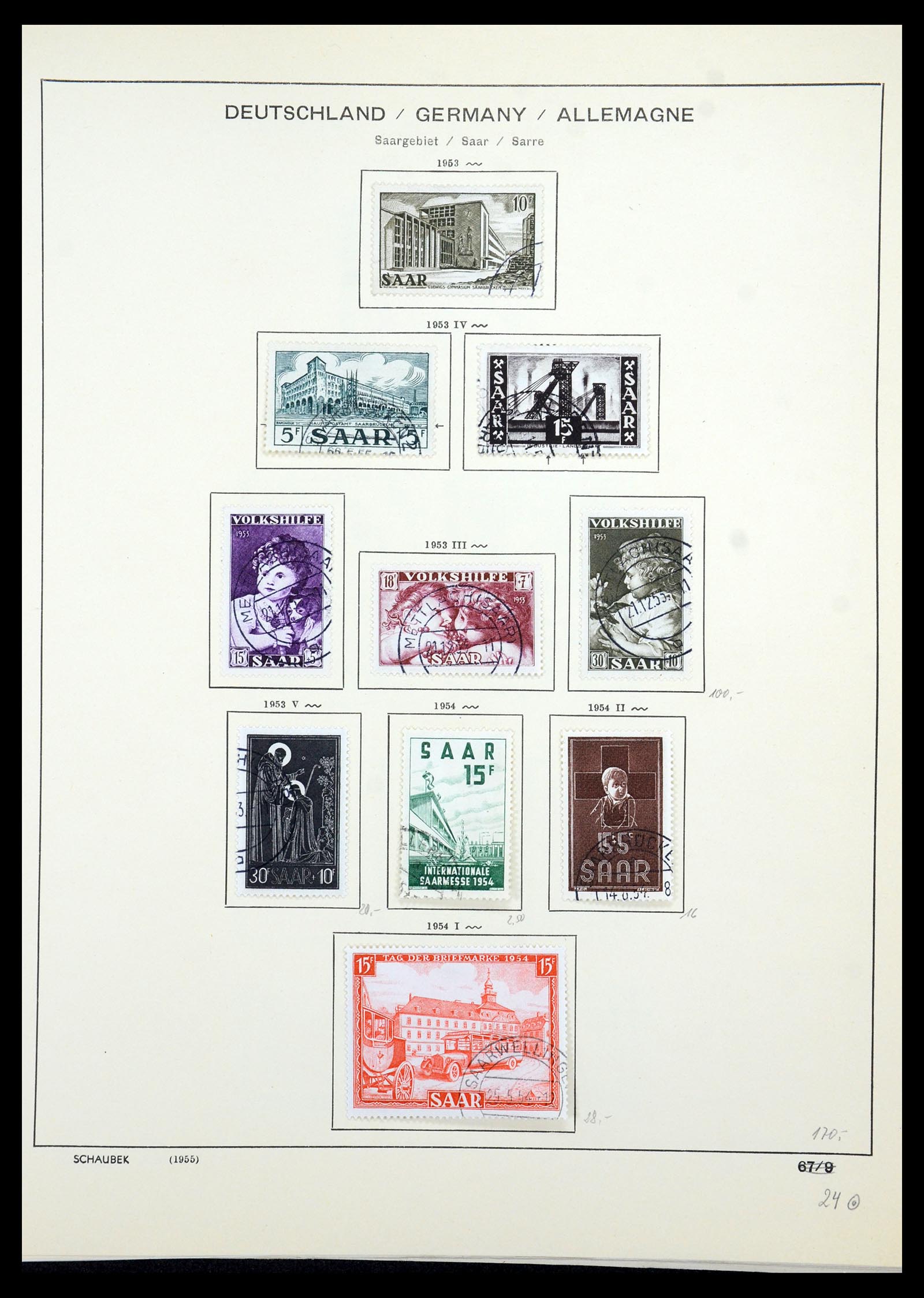 35435 054 - Postzegelverzameling 35435 Saar 1920-1959.
