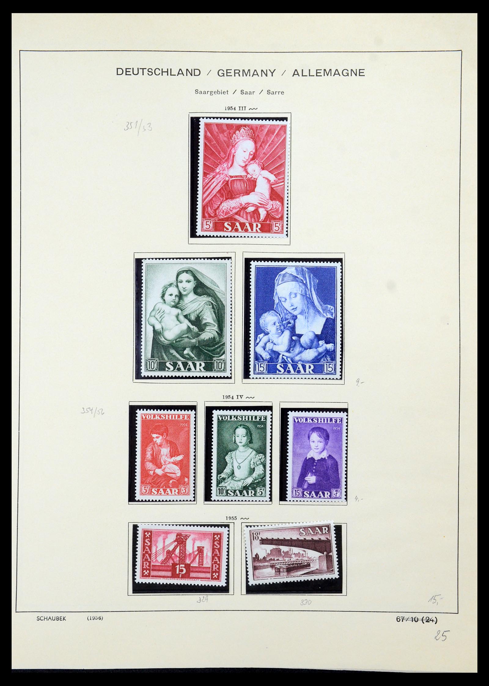 35435 055 - Postzegelverzameling 35435 Saar 1920-1959.