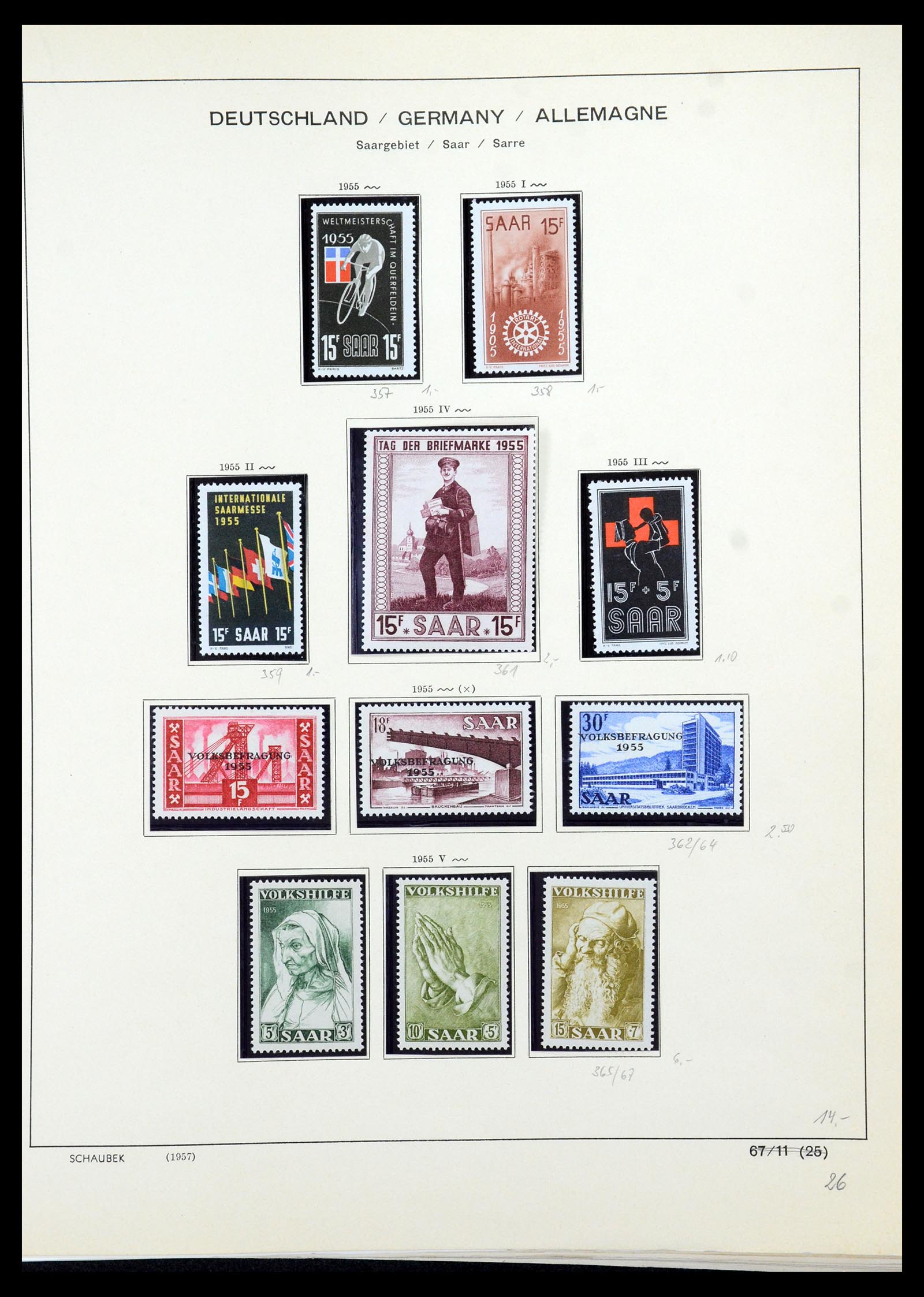 35435 057 - Postzegelverzameling 35435 Saar 1920-1959.