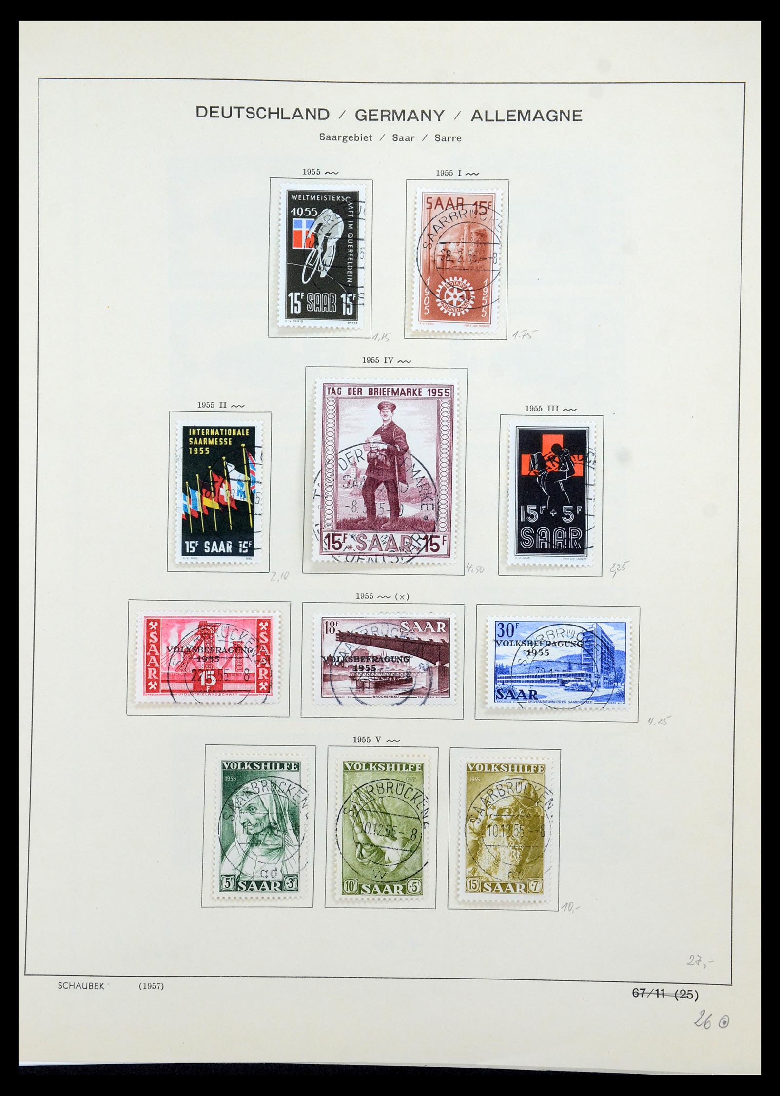 35435 058 - Postzegelverzameling 35435 Saar 1920-1959.