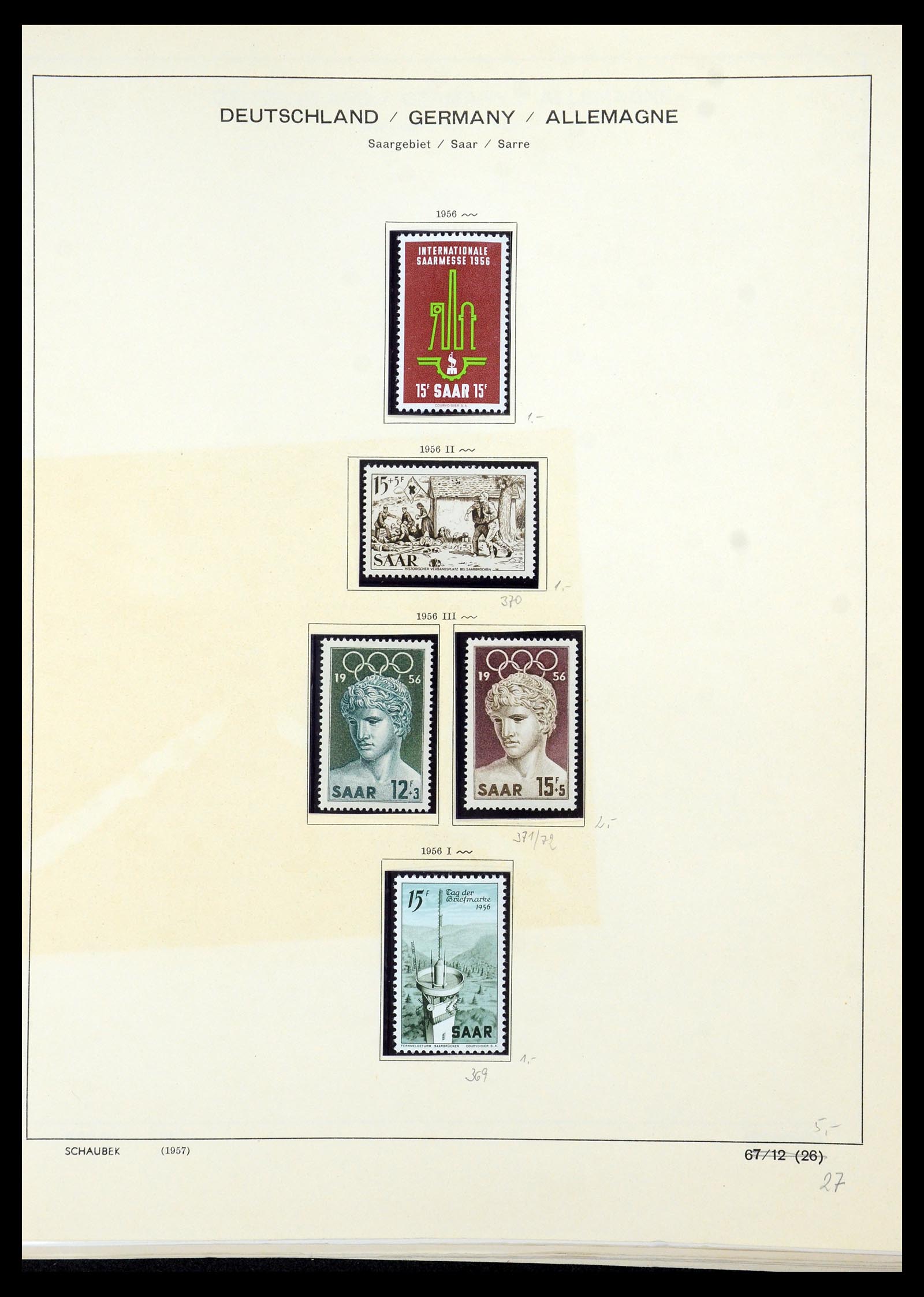 35435 060 - Postzegelverzameling 35435 Saar 1920-1959.