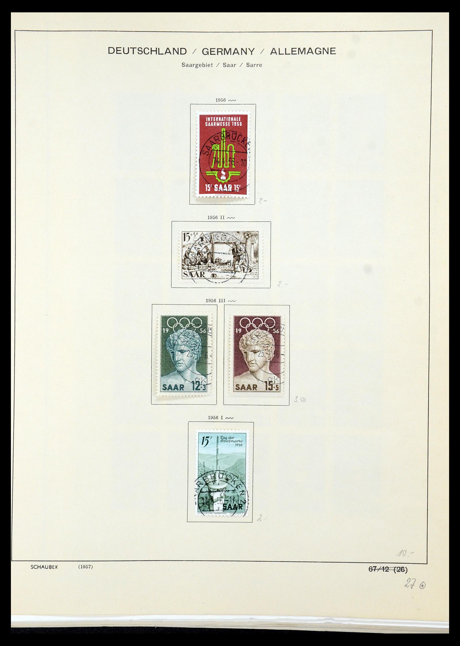 35435 061 - Postzegelverzameling 35435 Saar 1920-1959.