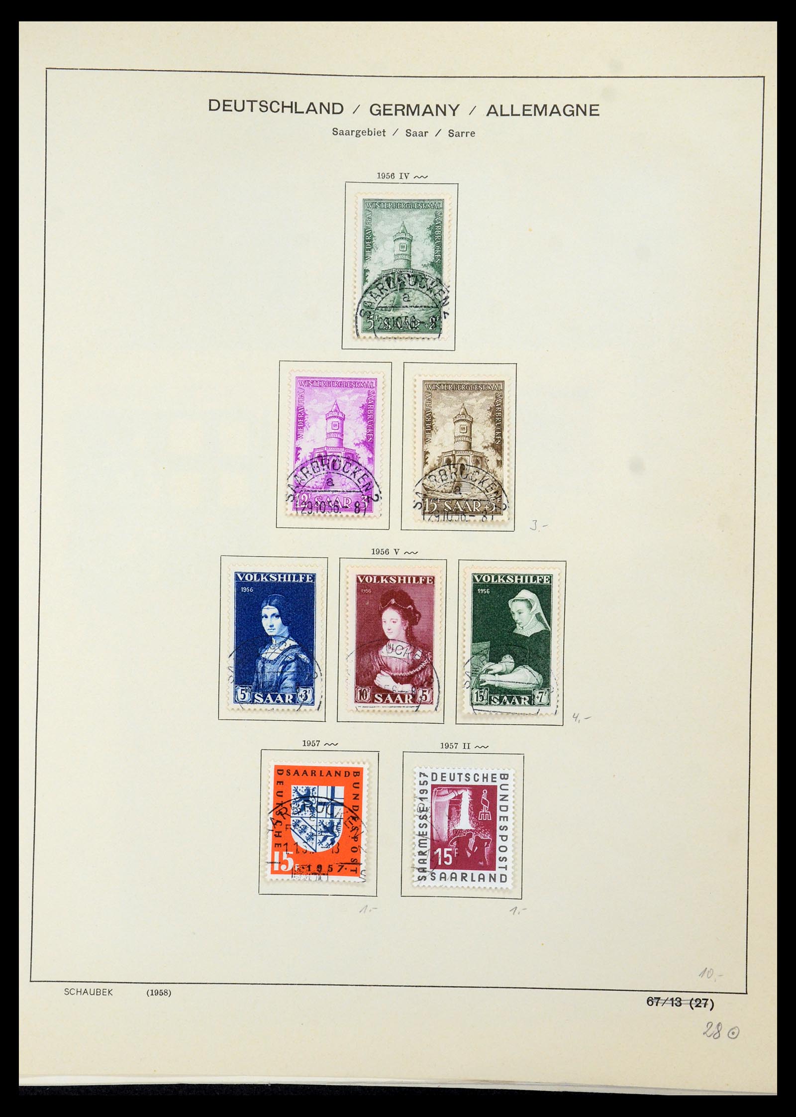 35435 066 - Postzegelverzameling 35435 Saar 1920-1959.